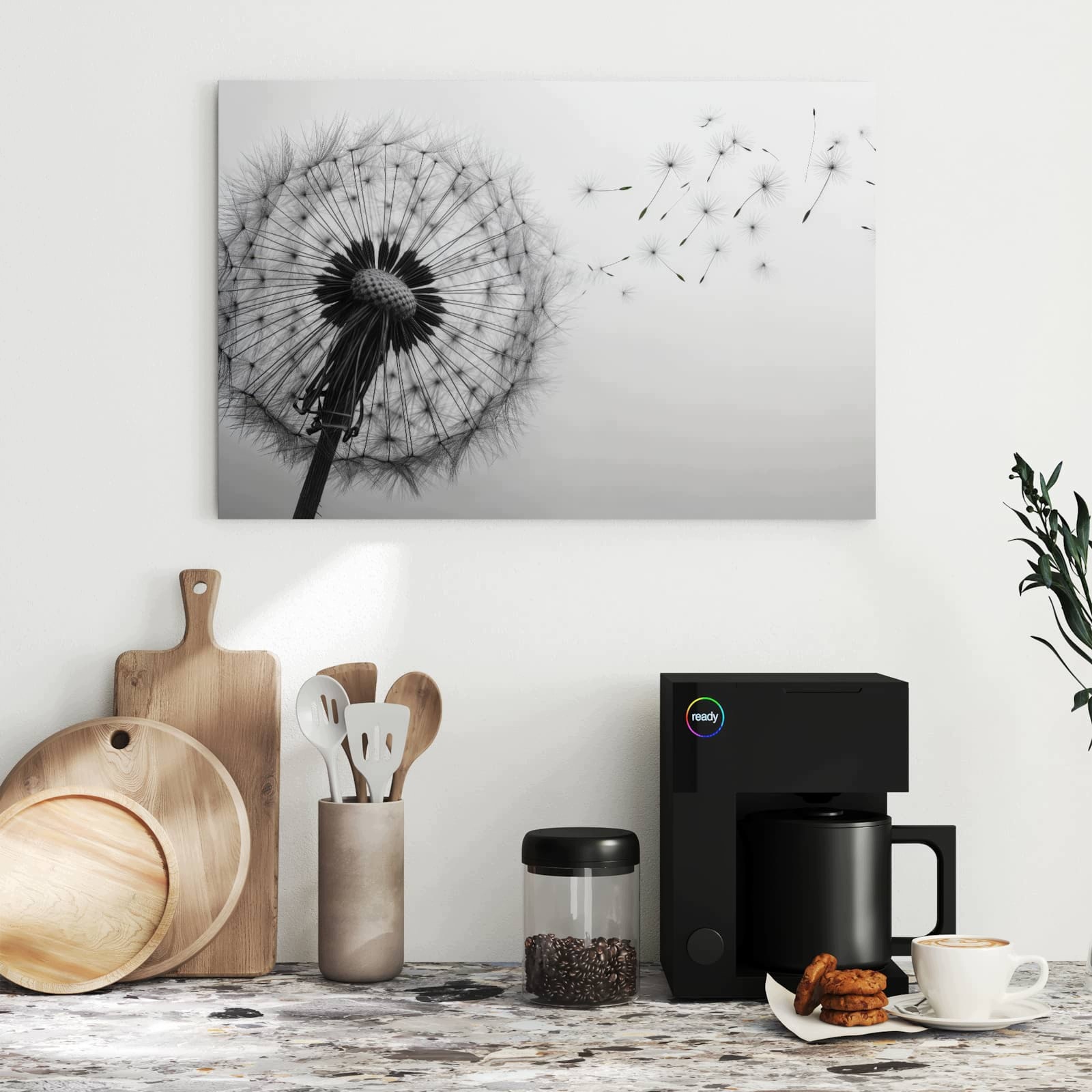 Magnetická tabule – obraz na zeď Pampeliška ve větru – motiv 1 | 60 × 40 cm