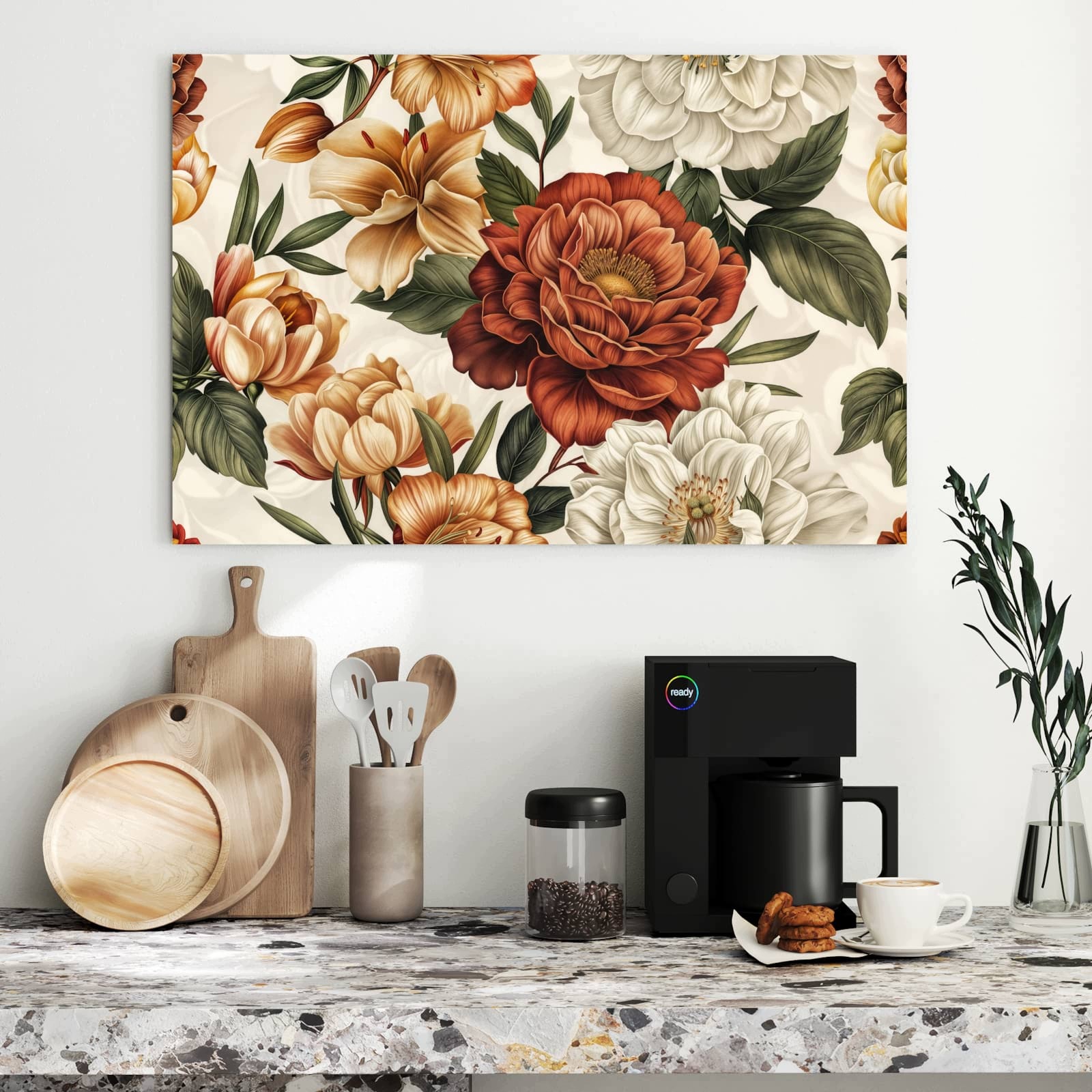 Magnetická tabule – obraz na zeď Vintage květinový vzor | 90 × 60 cm