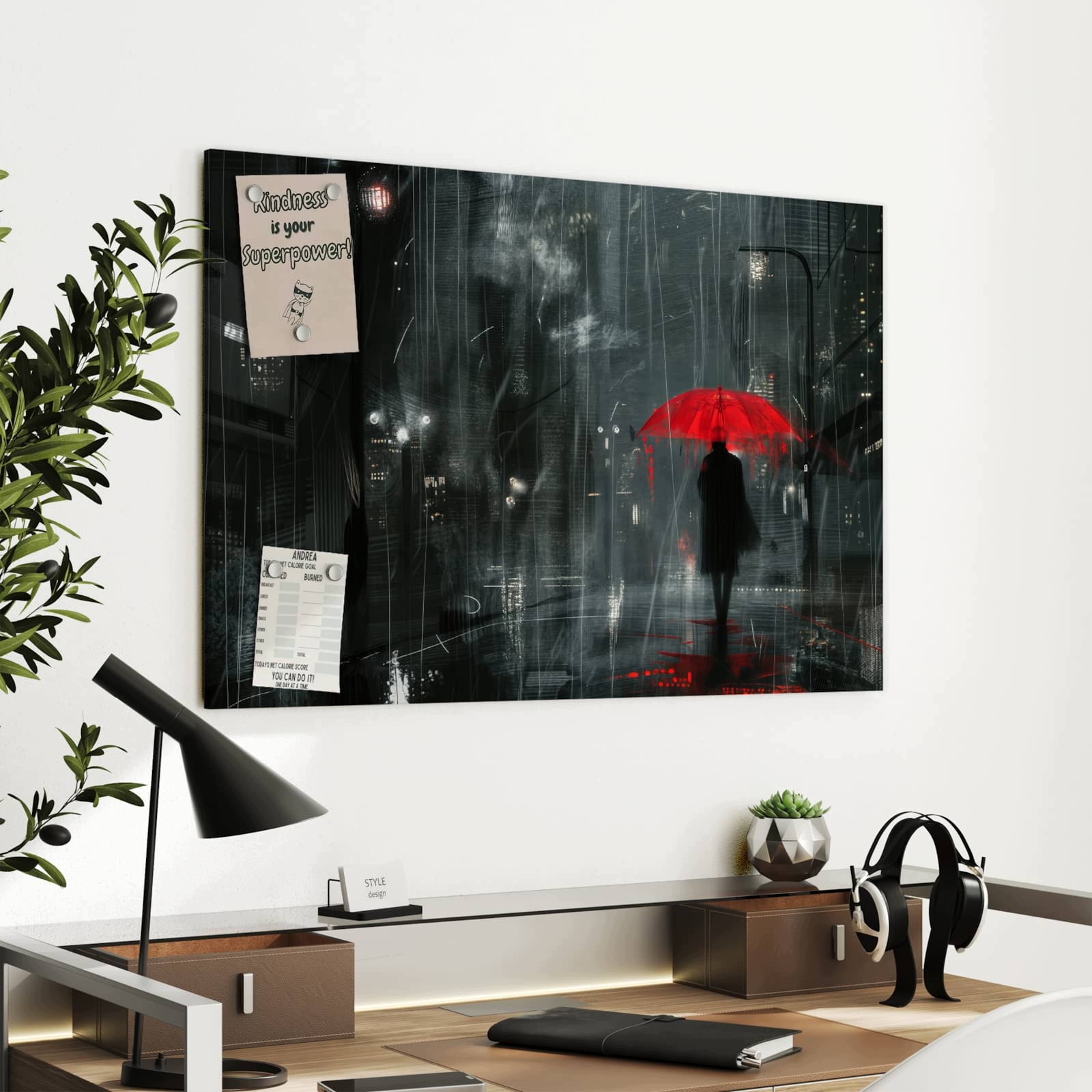 Magnetická tabule – obraz na zeď Načervenalý slunečník | 90 × 60 cm