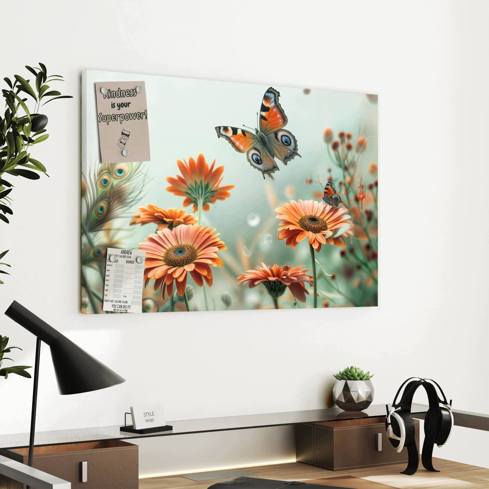Magnetická tabule – obraz na zeď Motýl louka | 60 × 40 cm