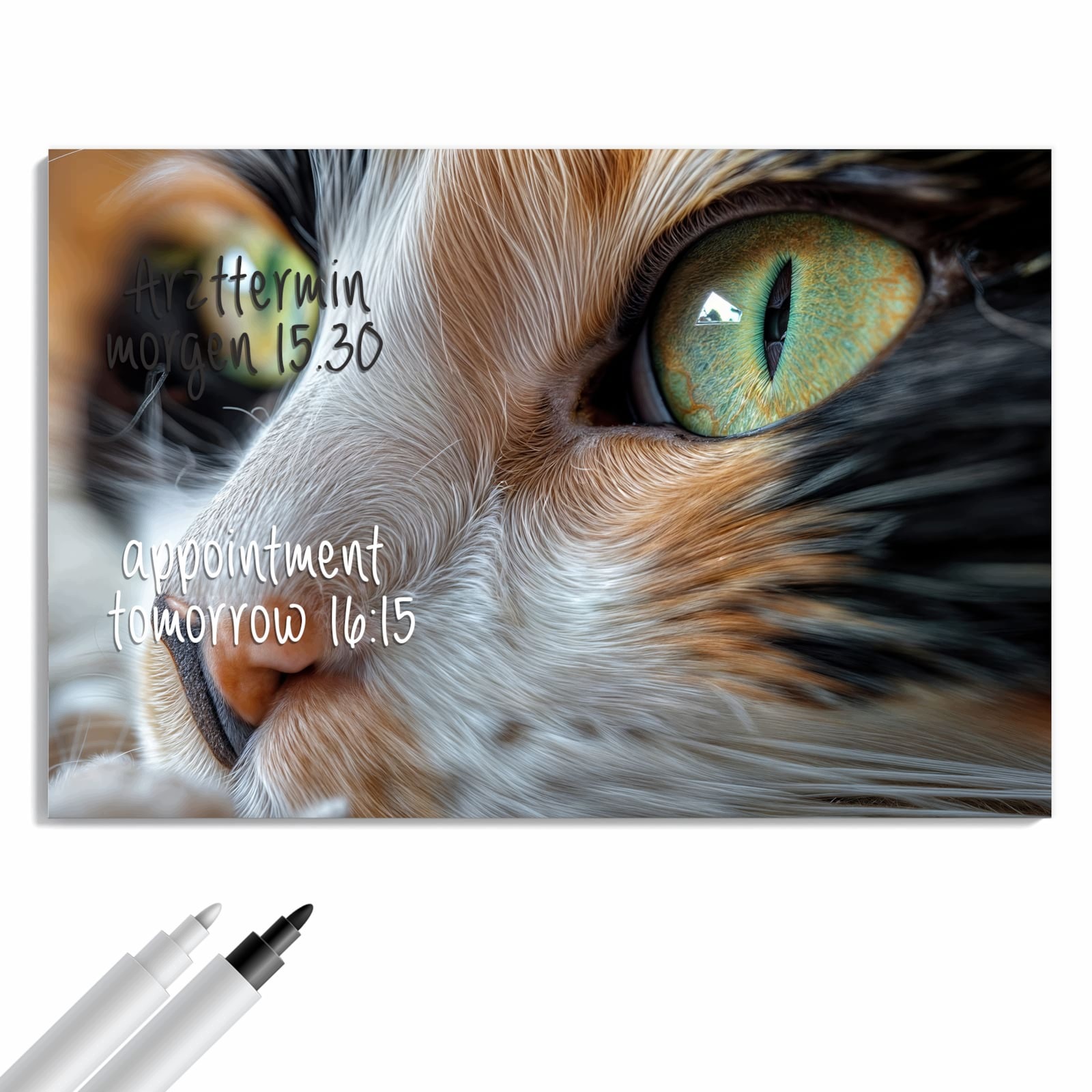 Magnetická tabule – obraz na zeď Zelenooká kočka | 90 × 60 cm