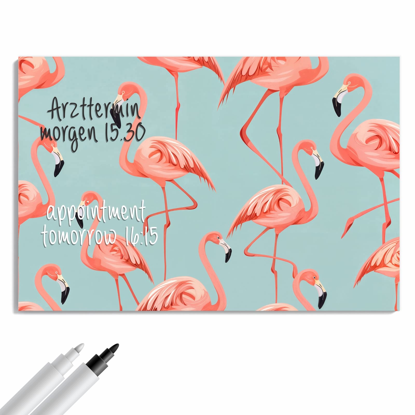 Magnetická tabule – obraz na zeď Plameňák design | 90 × 60 cm