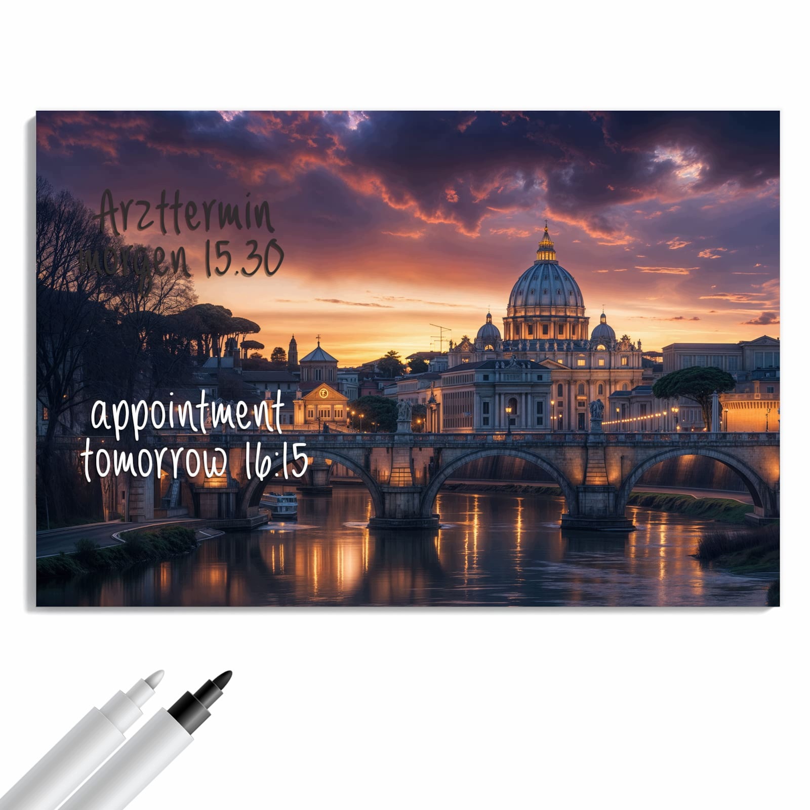 Magnetická tabule – obraz na zeď Město večer | 90 × 60 cm