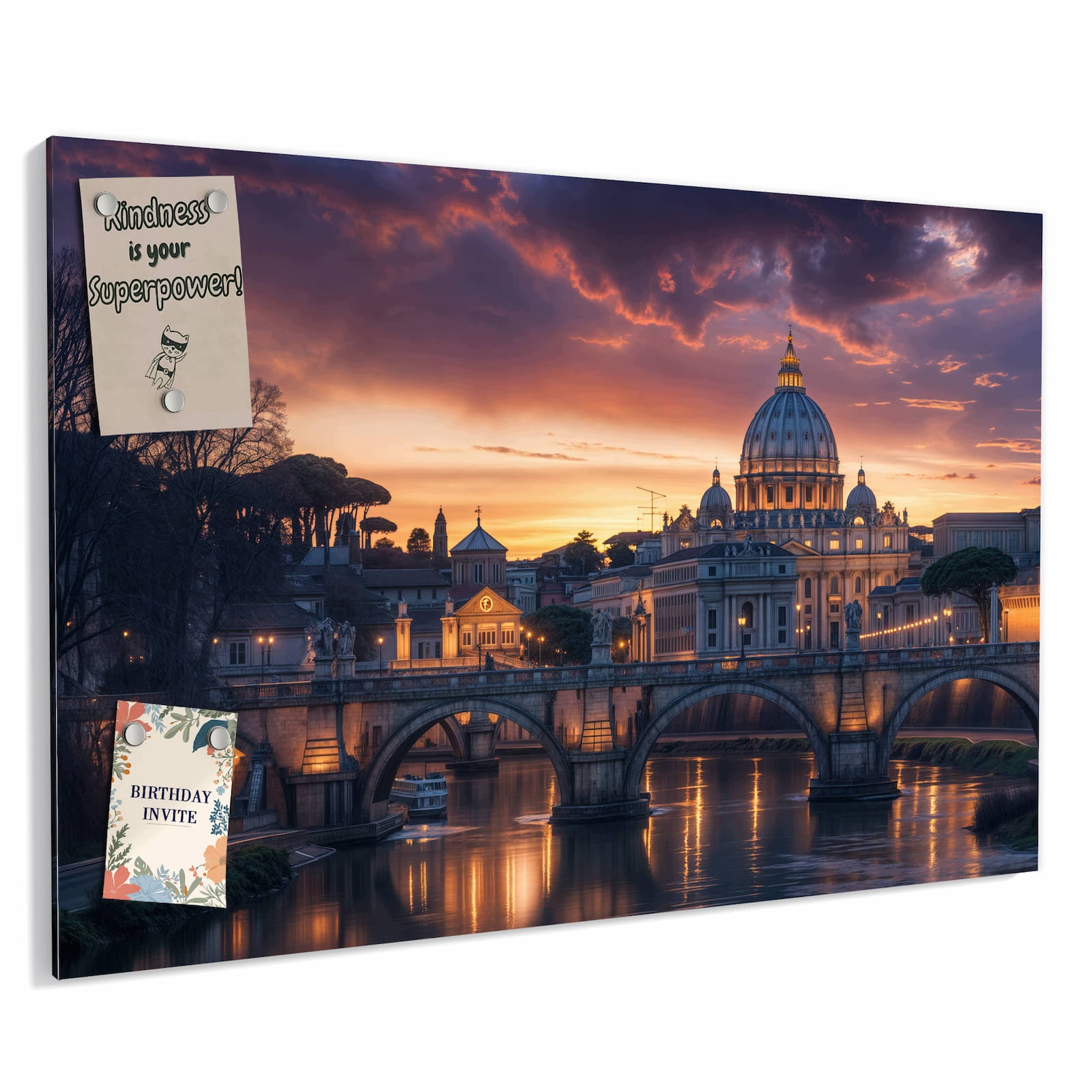 Magnetická tabule – obraz na zeď Město večer | 90 × 60 cm