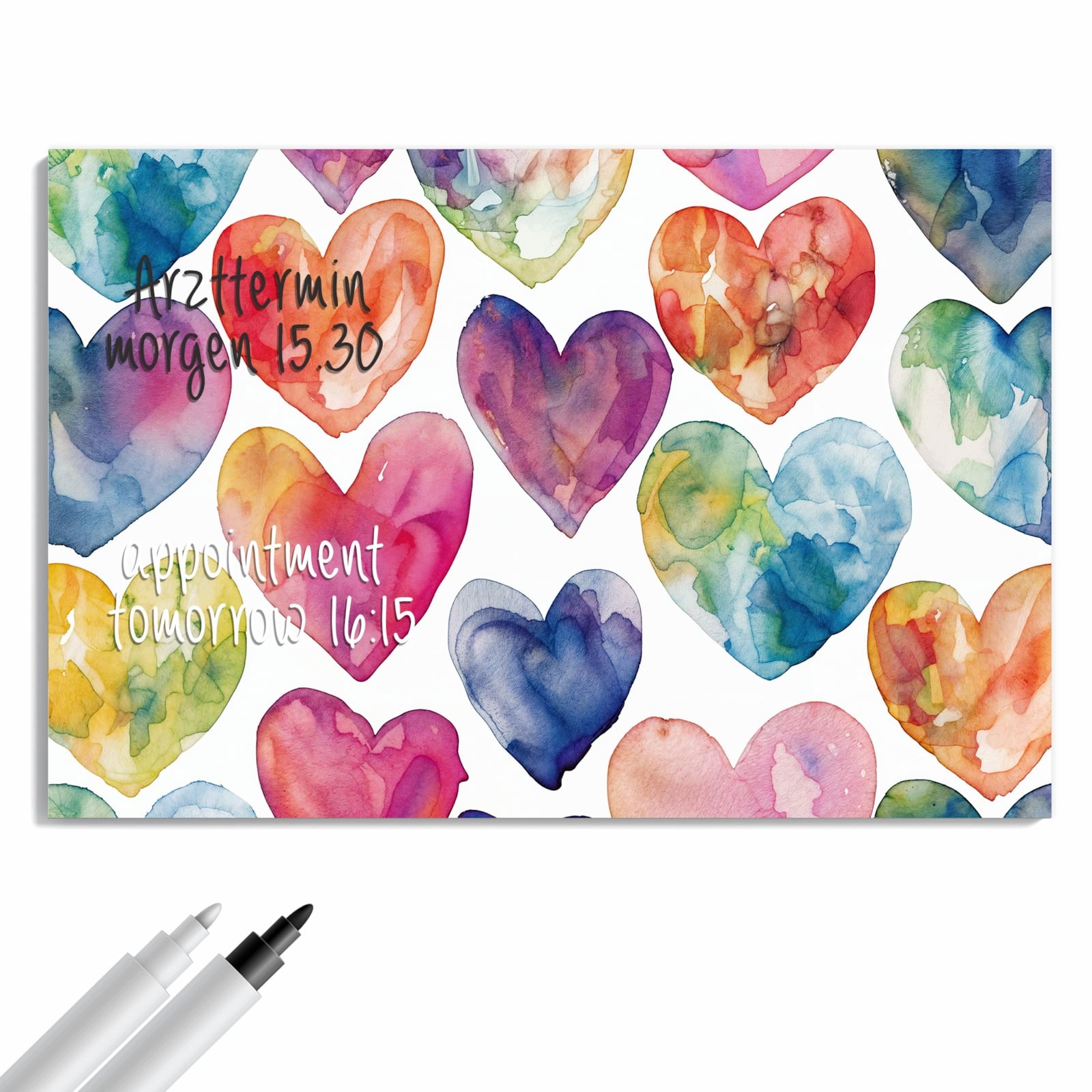 Magnetická tabule – obraz na zeď Akvarelové srdce | 60 × 40 cm