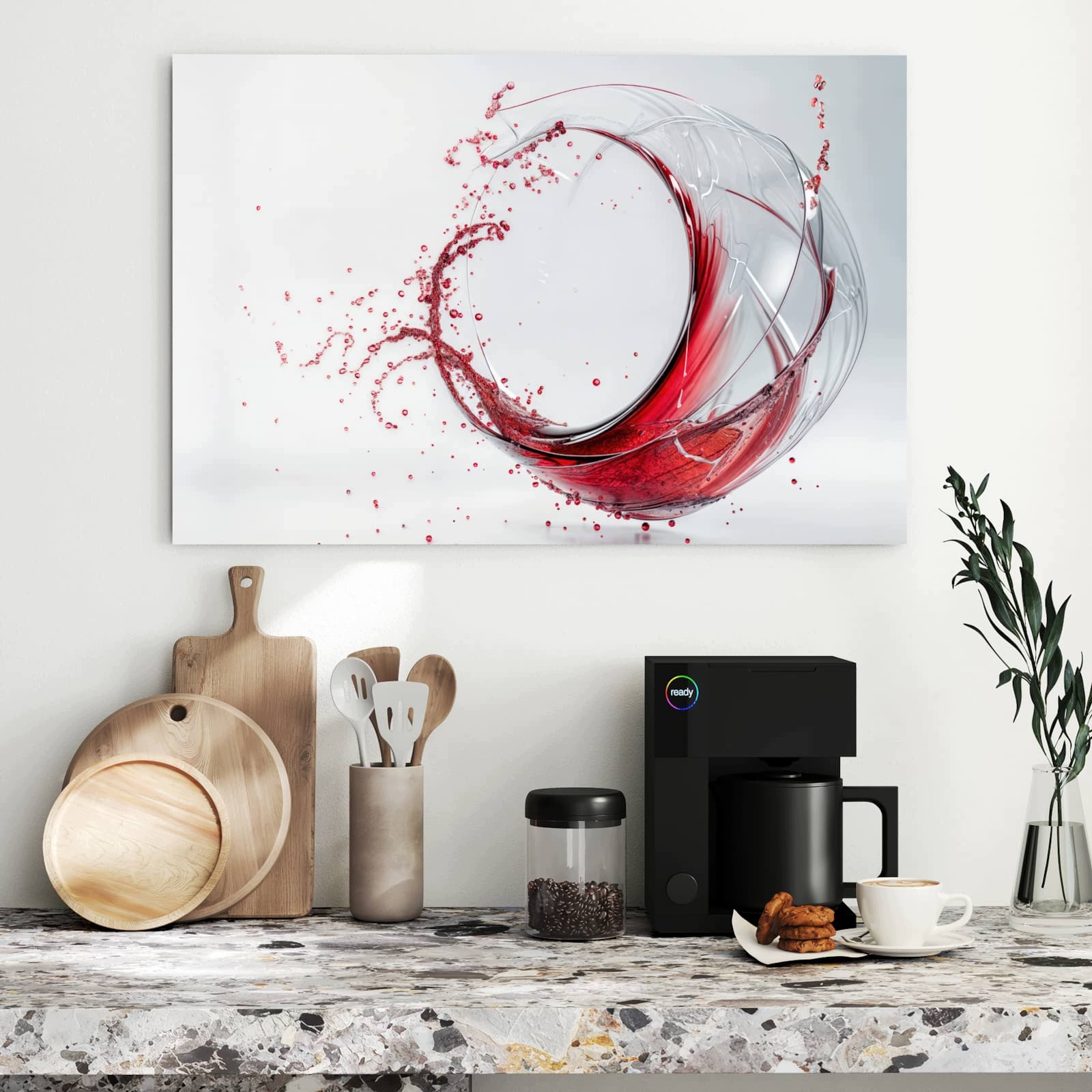 Magnetická tabule – obraz na zeď Cákance červeného vína | 90 × 60 cm