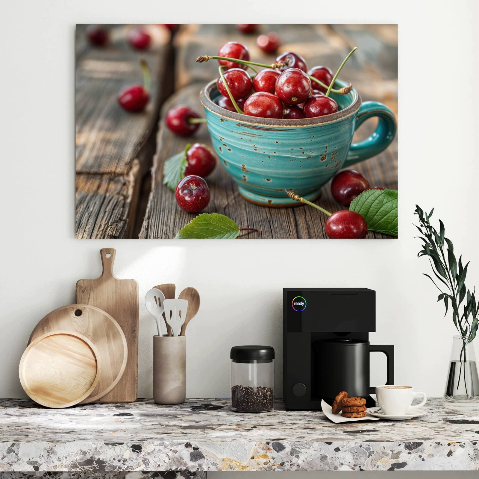 Magnetická tabule – obraz na zeď Šálek třešně | 90 × 60 cm