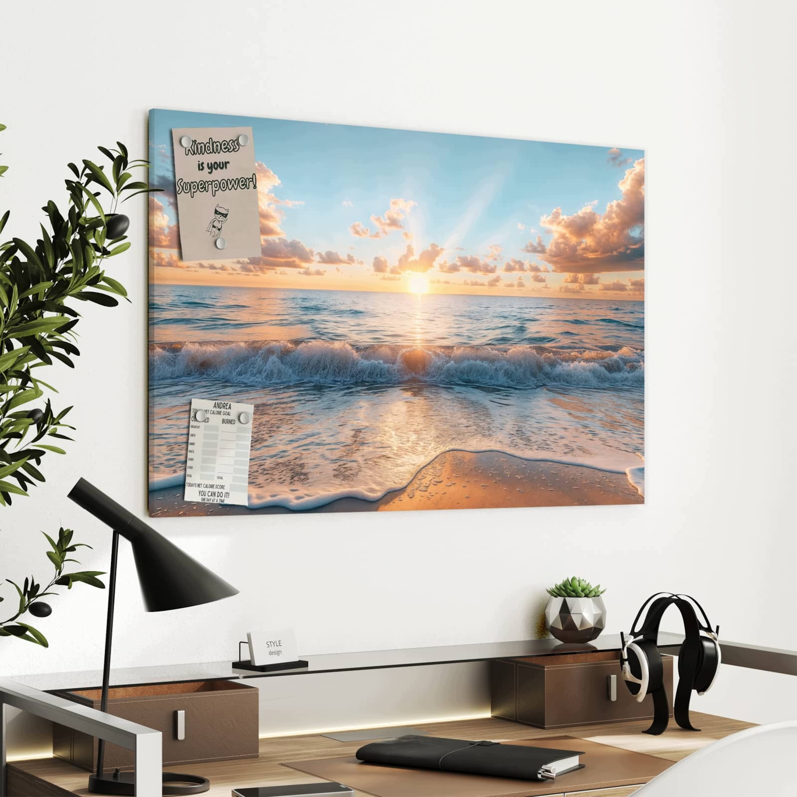 Magnetická tabule – obraz na zeď Pláž západ slunce | 90 × 60 cm
