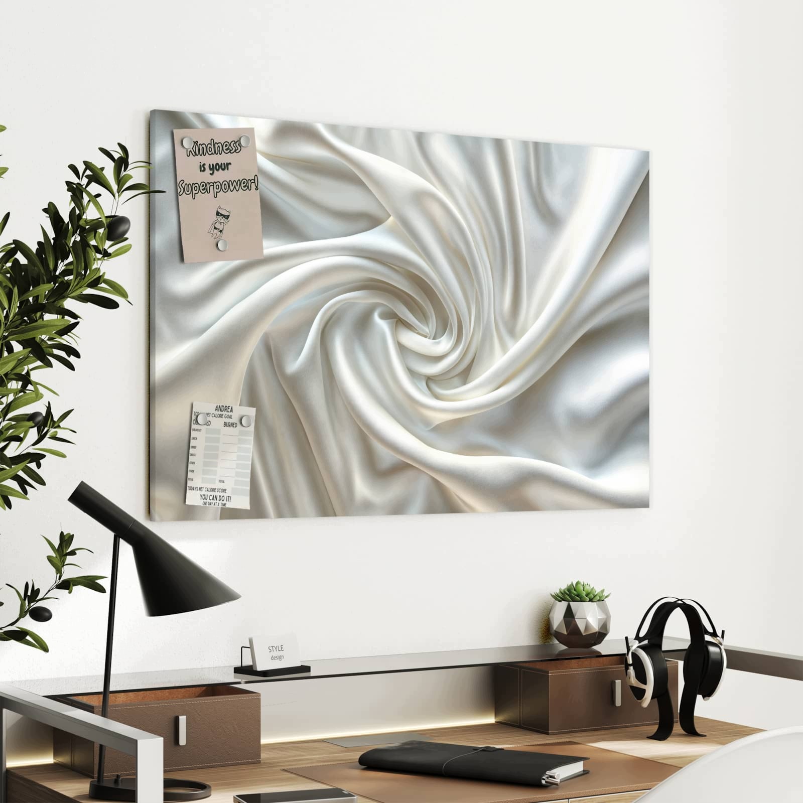 Magnetická tabule – obraz na zeď Hedvábná textura | 90 × 60 cm