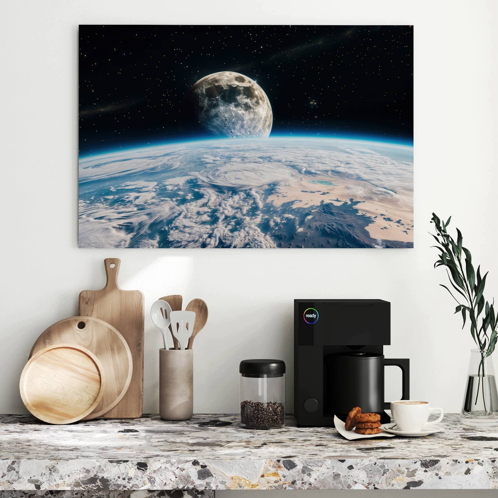 Magnetická tabule – obraz na zeď Výhled na Měsíc | 90 × 60 cm