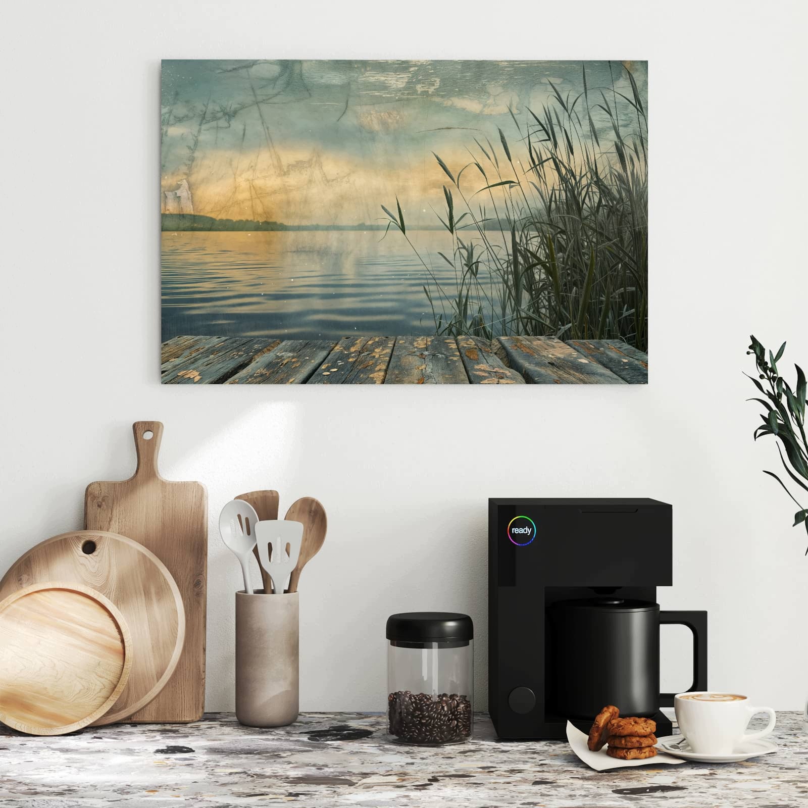Magnetická tabule – obraz na zeď Pobřeží jezera večerní nálada | 60 × 40 cm