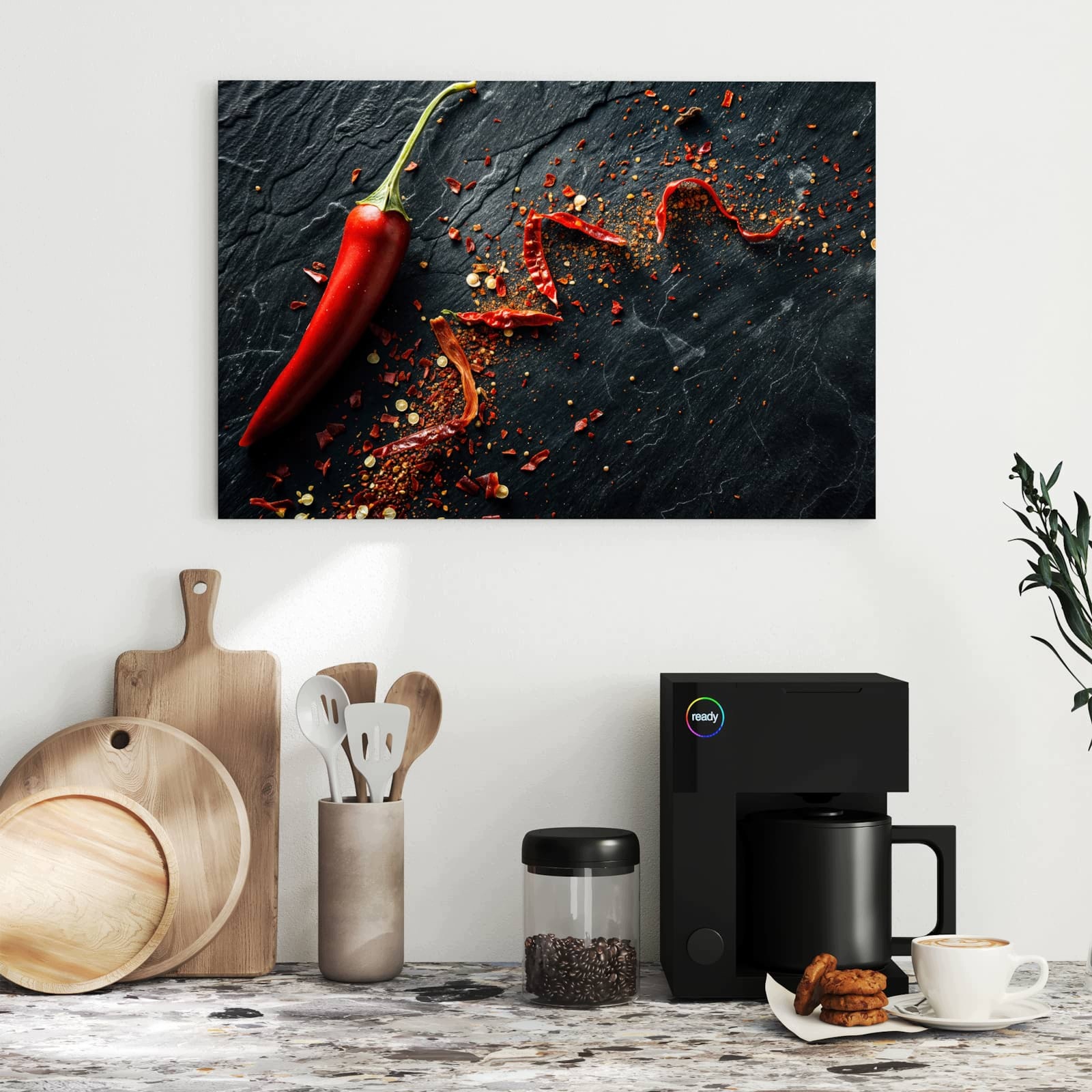 Magnetická tabule – obraz na zeď Chilli na břidlici | 60 × 40 cm