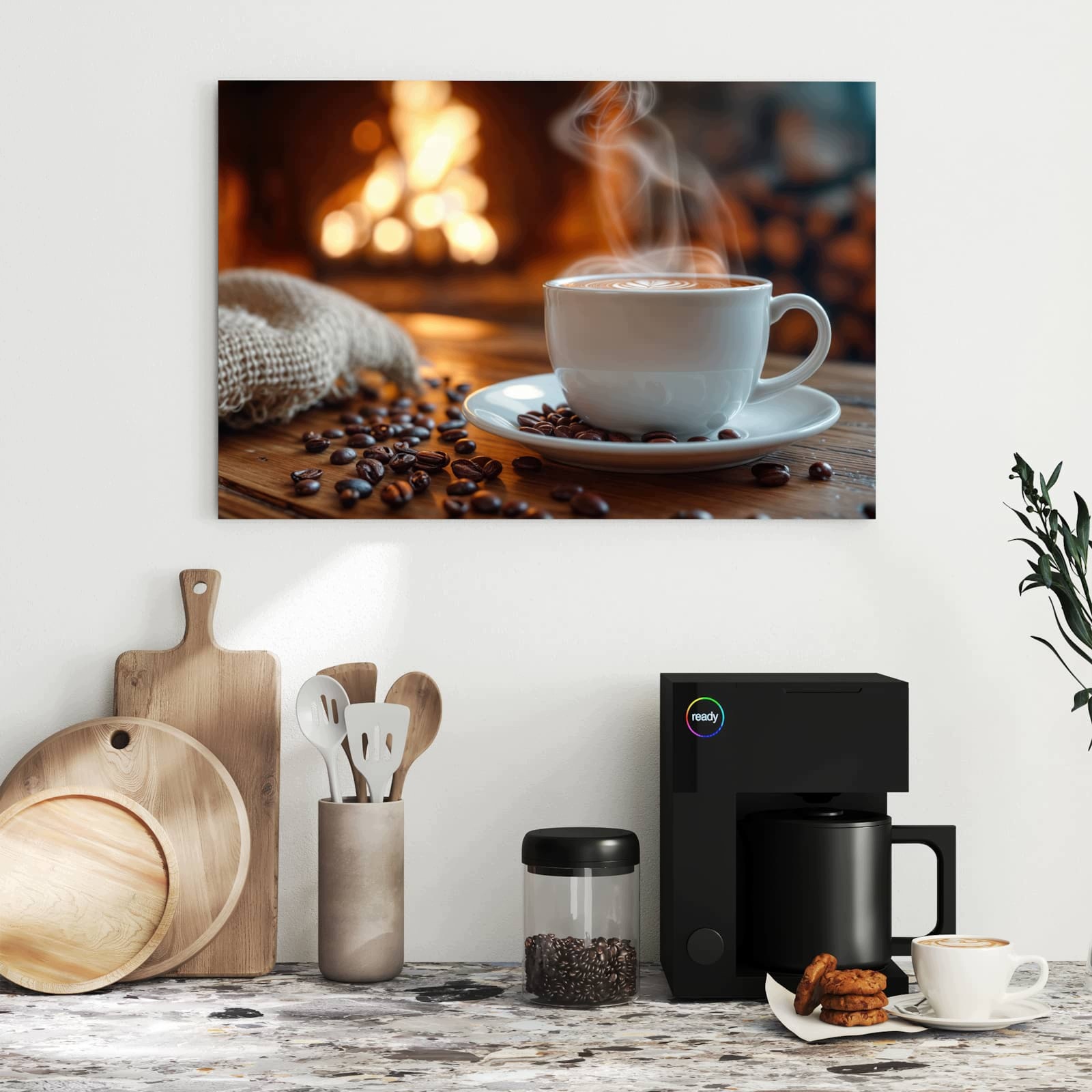 Magnetická tabule – obraz na zeď Útulná přestávka na kávu | 60 × 40 cm
