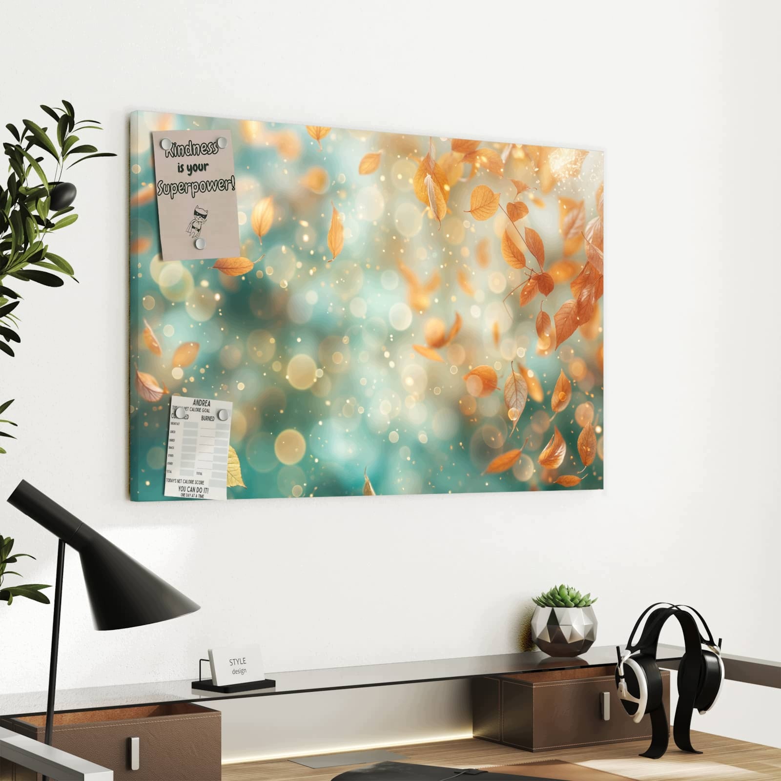 Magnetická tabule – obraz na zeď Podzimní listy sen | 60 × 40 cm