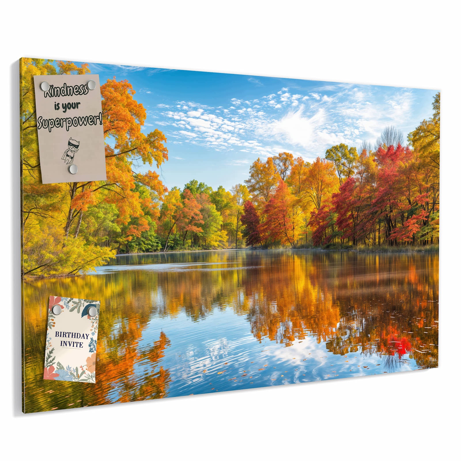 Magnetická tabule – obraz na zeď Podzimní jezero | 90 × 60 cm