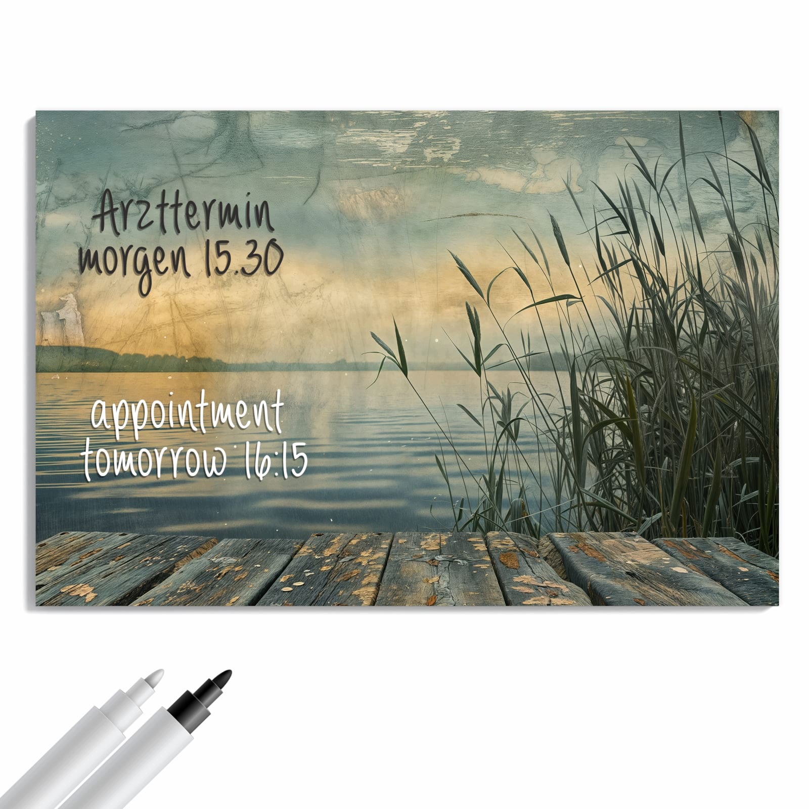 Magnetická tabule – obraz na zeď Pobřeží jezera večerní nálada | 90 × 60 cm