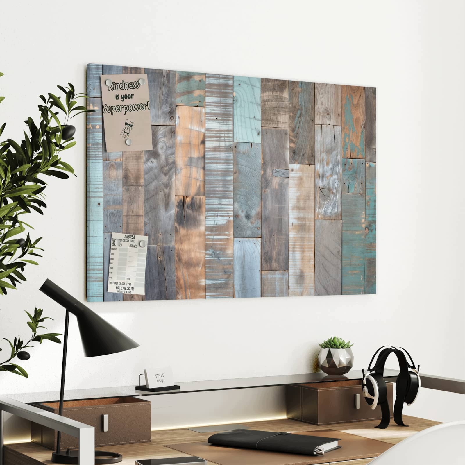 Magnetická tabule – obraz na zeď Vintage prkna – motiv 1 | 90 × 60 cm
