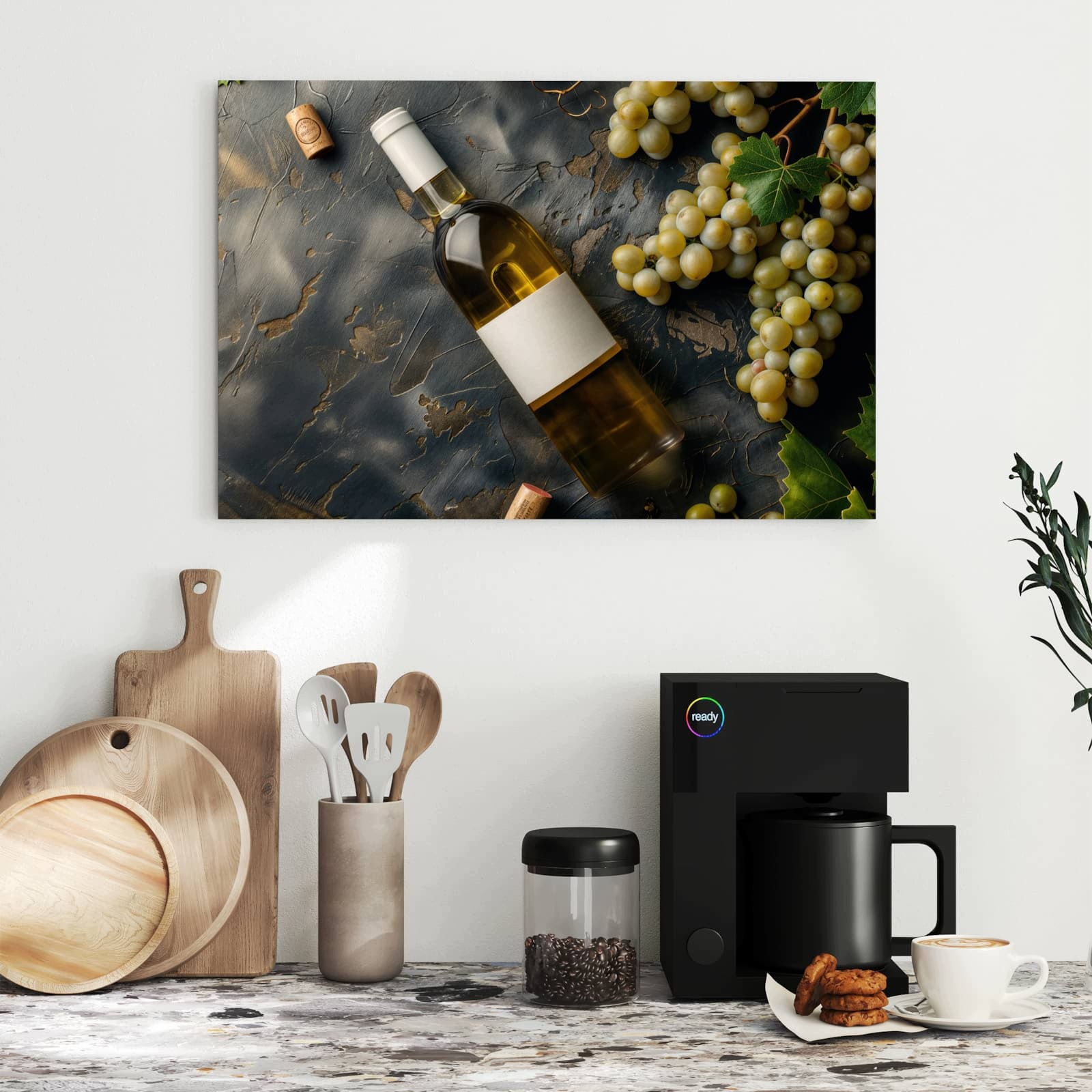 Magnetická tabule – obraz na zeď Hrozny a víno | 60 × 40 cm