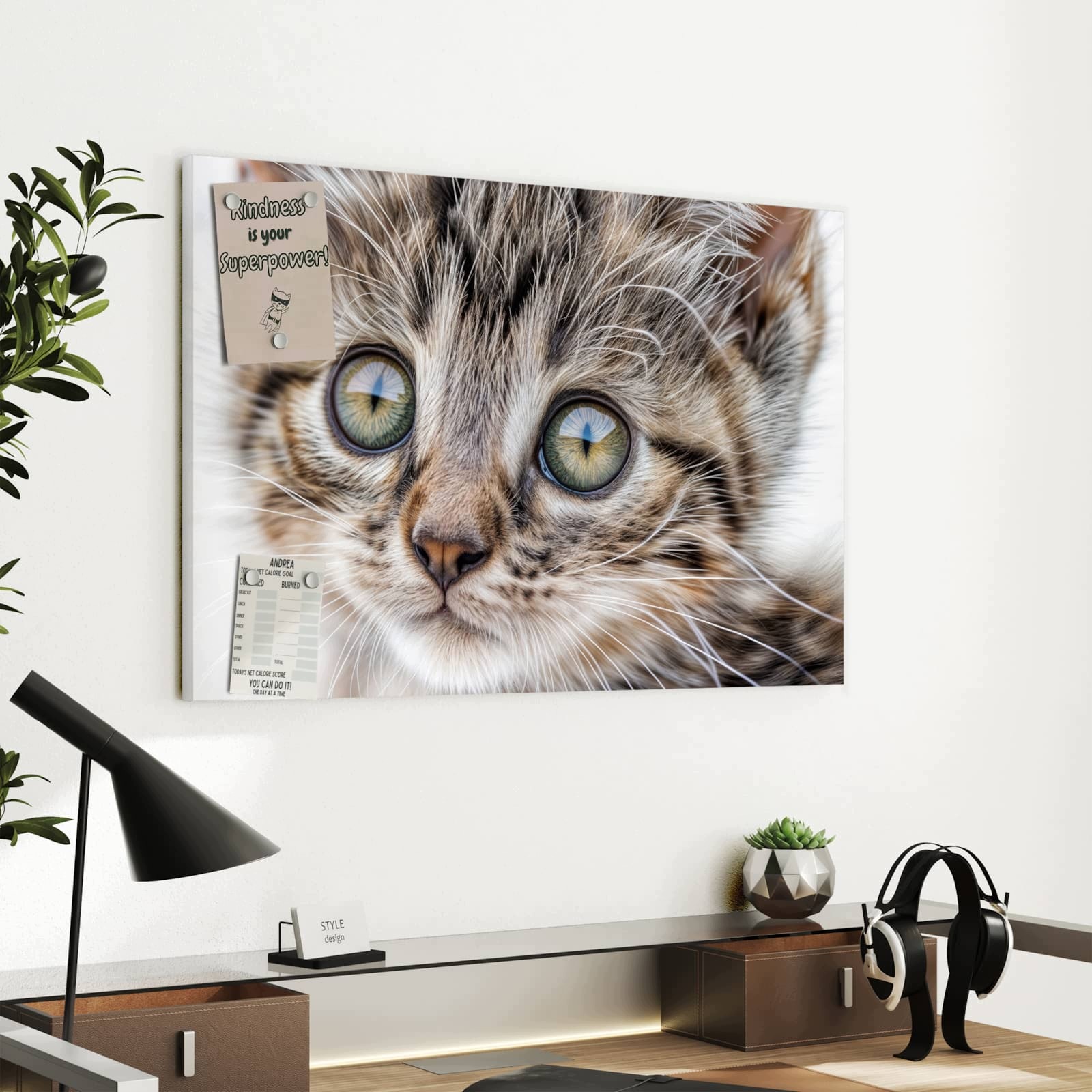 Magnetická tabule – obraz na zeď Zvědavé kotě | 60 × 40 cm