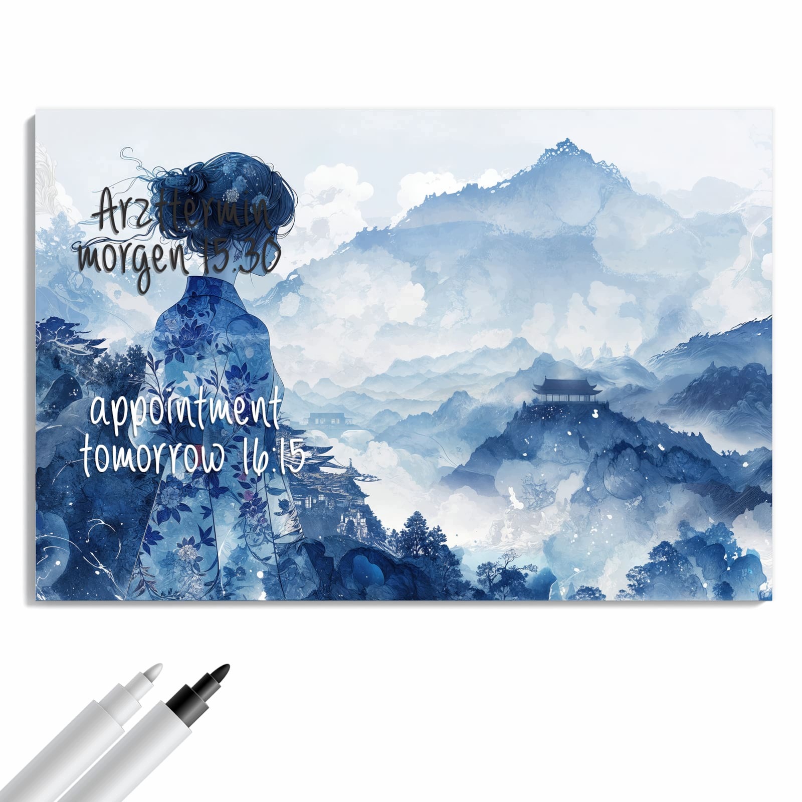 Magnetická tabule – obraz na zeď Akvarelové srdce | 90 × 60 cm