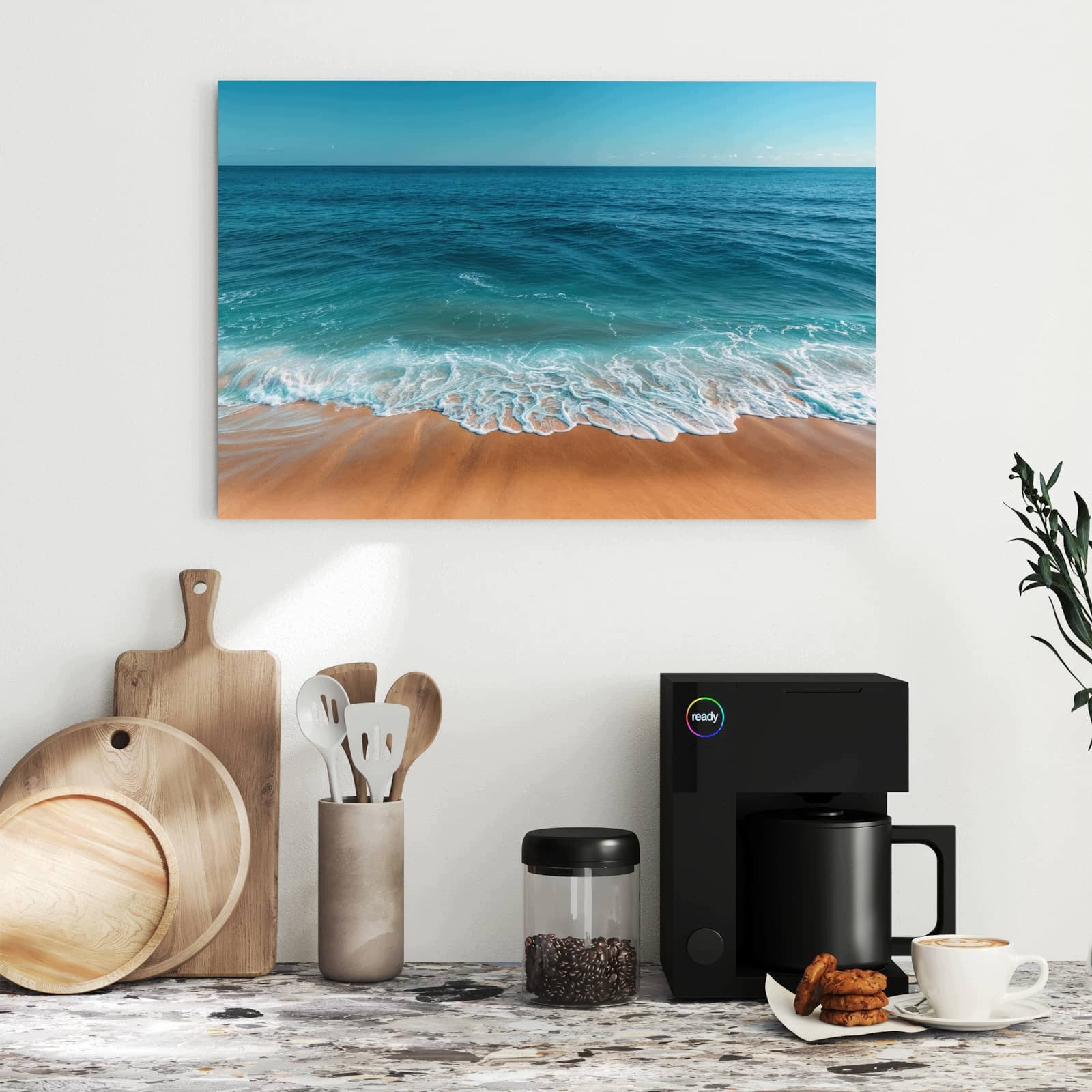 Magnetická tabule – obraz na zeď Písečná pláž vlny | 60 × 40 cm