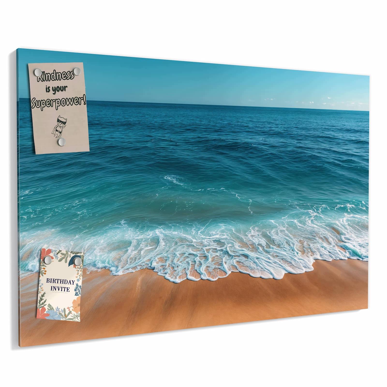 Magnetická tabule – obraz na zeď Písečná pláž vlny | 60 × 40 cm