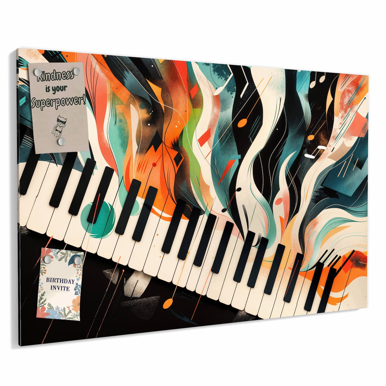 Magnetická tabule – obraz na zeď Barevný klavír | 90 × 60 cm