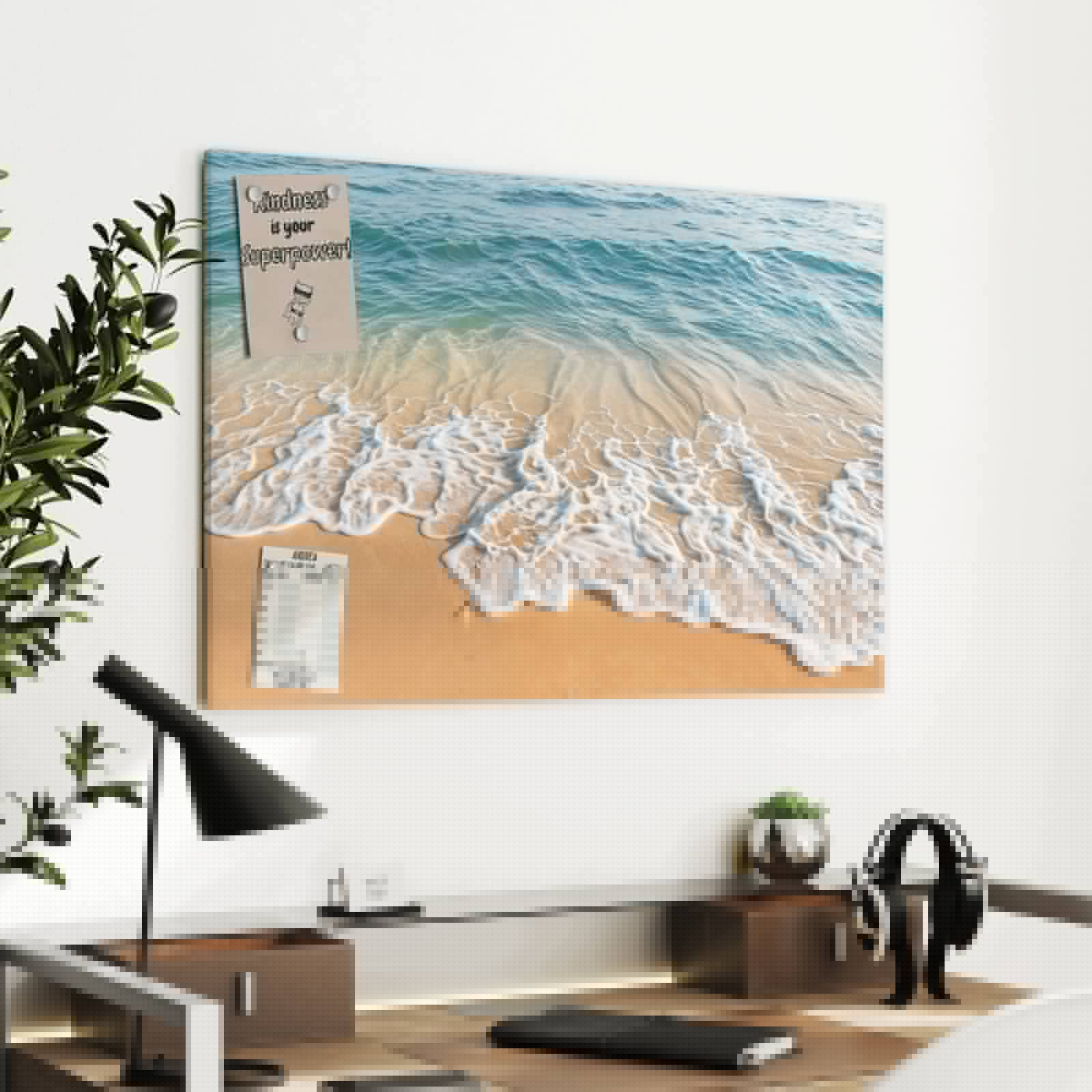 Magnetická tabule – obraz na zeď Vlny pláž | 90 × 60 cm