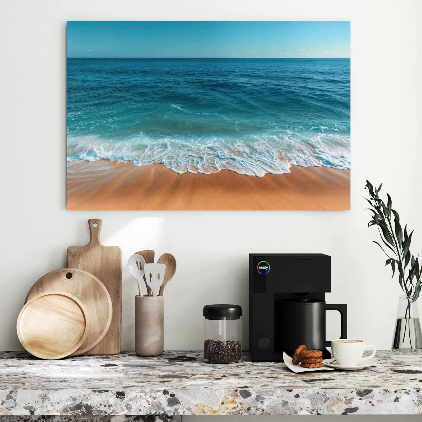 Magnetická tabule – obraz na zeď Písečná pláž vlny | 90 × 60 cm