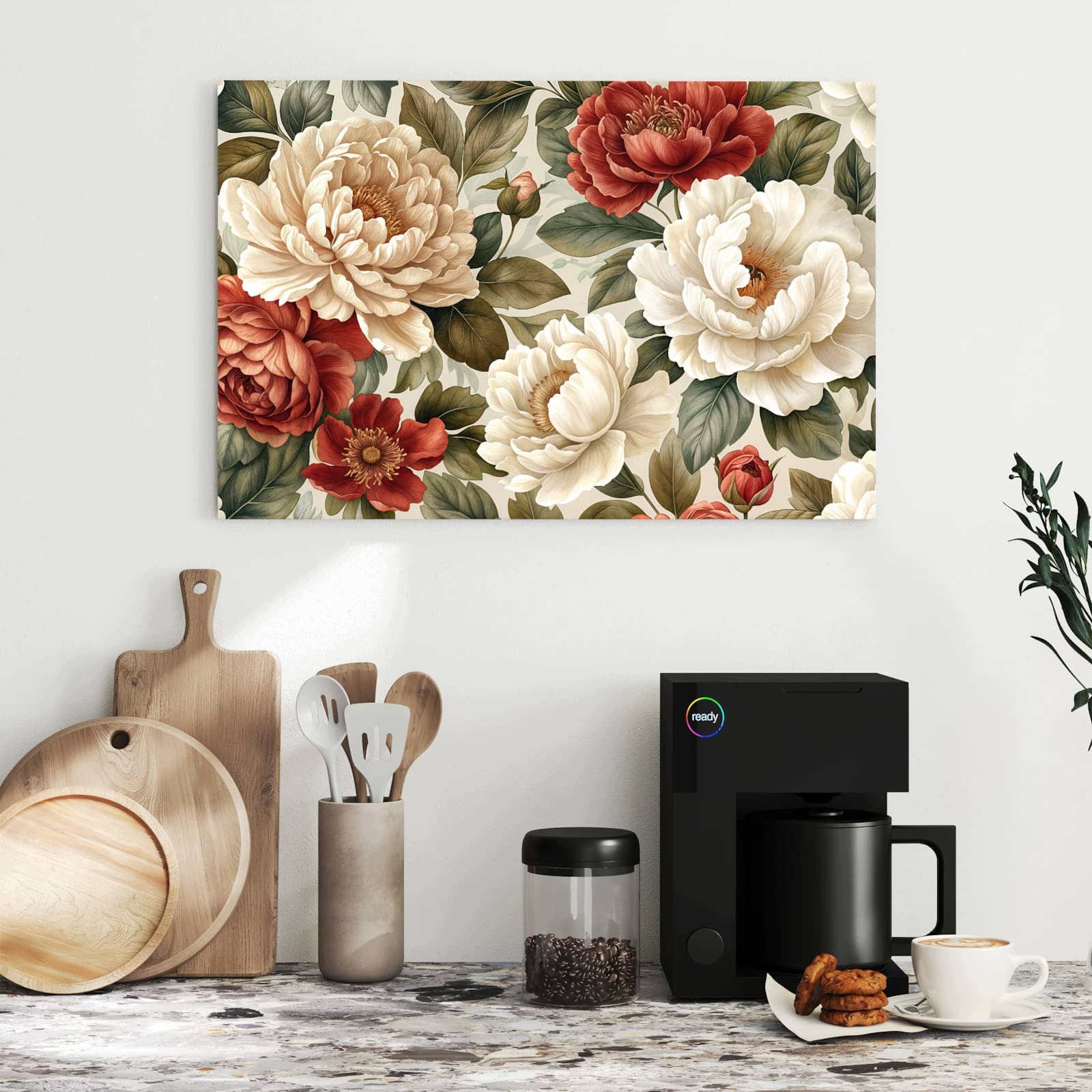 Magnetická tabule – obraz na zeď Květinový vzor – motiv 1 | 60 × 40 cm