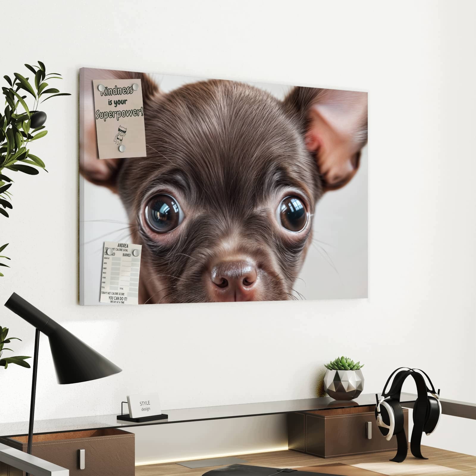 Magnetická tabule – obraz na zeď Roztomilý pohled štěněte | 60 × 40 cm