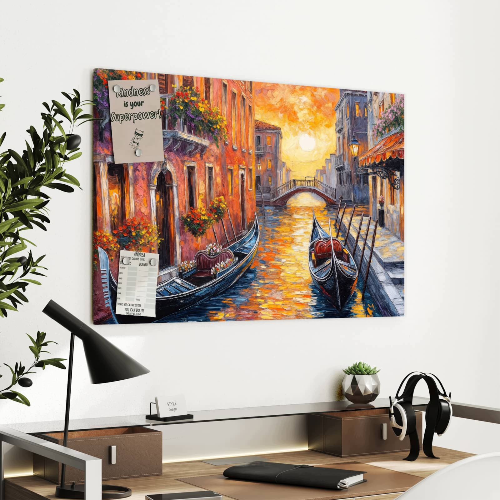 Magnetická tabule – obraz na zeď Romantický výhled na město | 90 × 60 cm