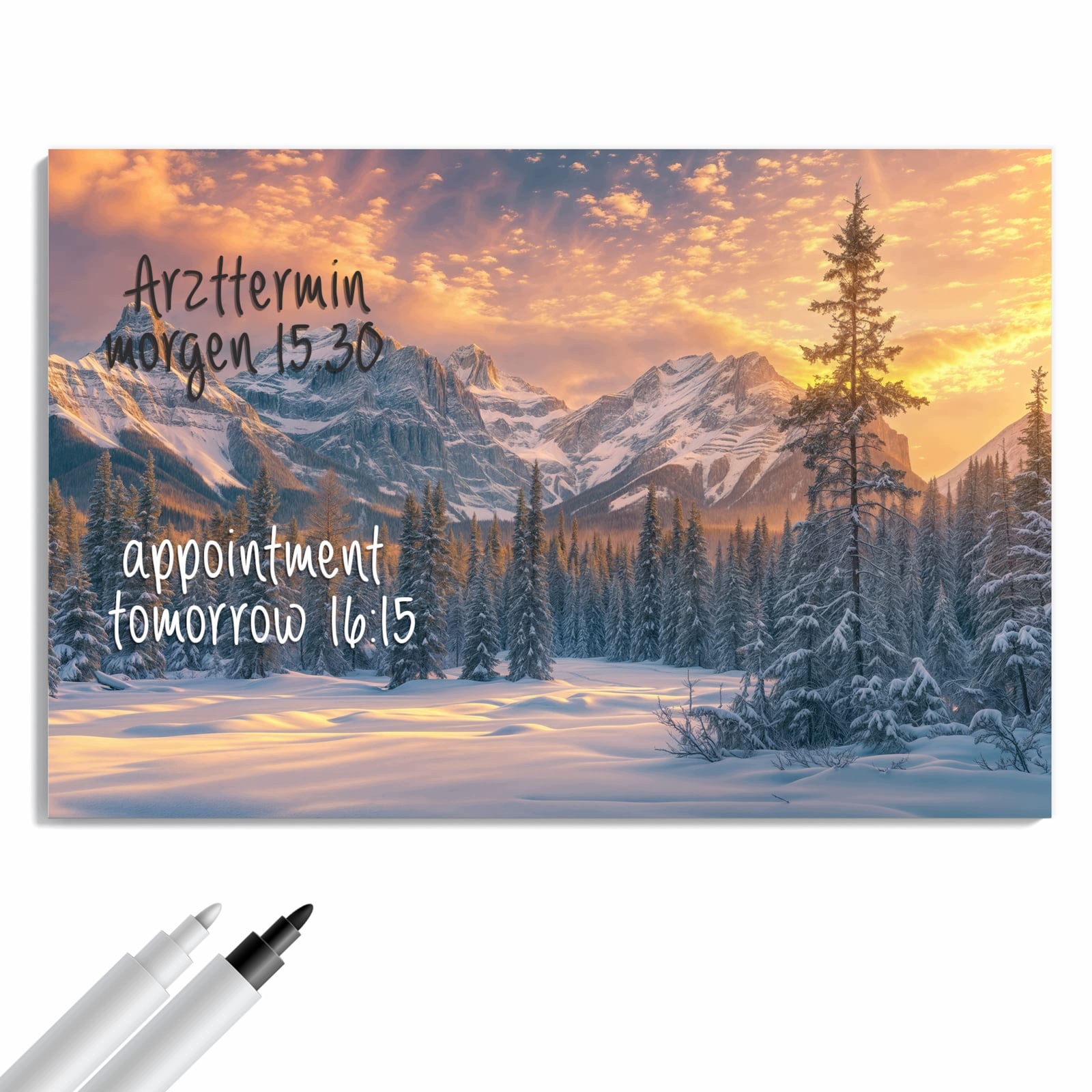 Magnetická tabule – obraz na zeď Horská krajina zima | 90 × 60 cm