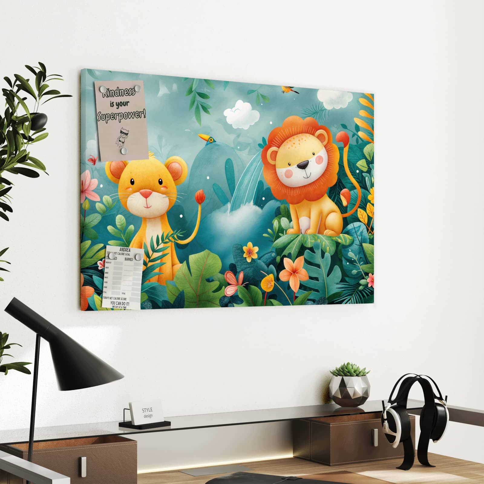 Magnetická tabule – obraz na zeď Zvířata v džungli | 60 × 40 cm