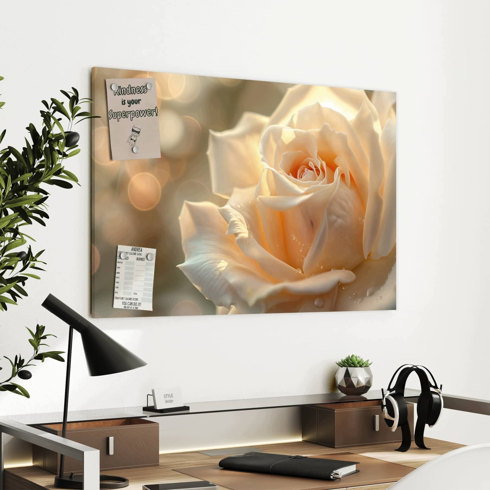 Magnetická tabule – obraz na zeď Elegantní růže – motiv 1 | 90 × 60 cm