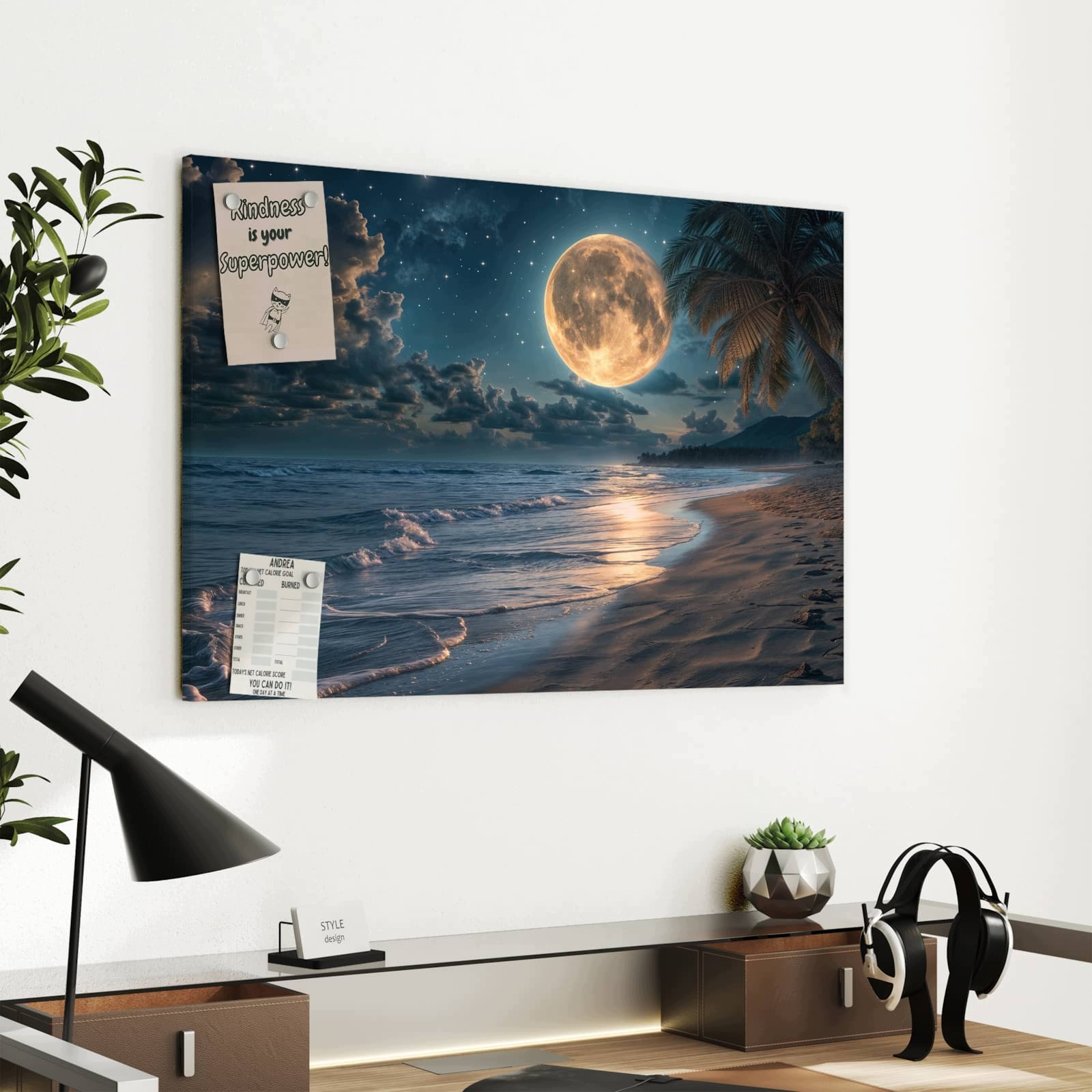 Magnetická tabule – obraz na zeď Měsíční noc na pláži | 60 × 40 cm