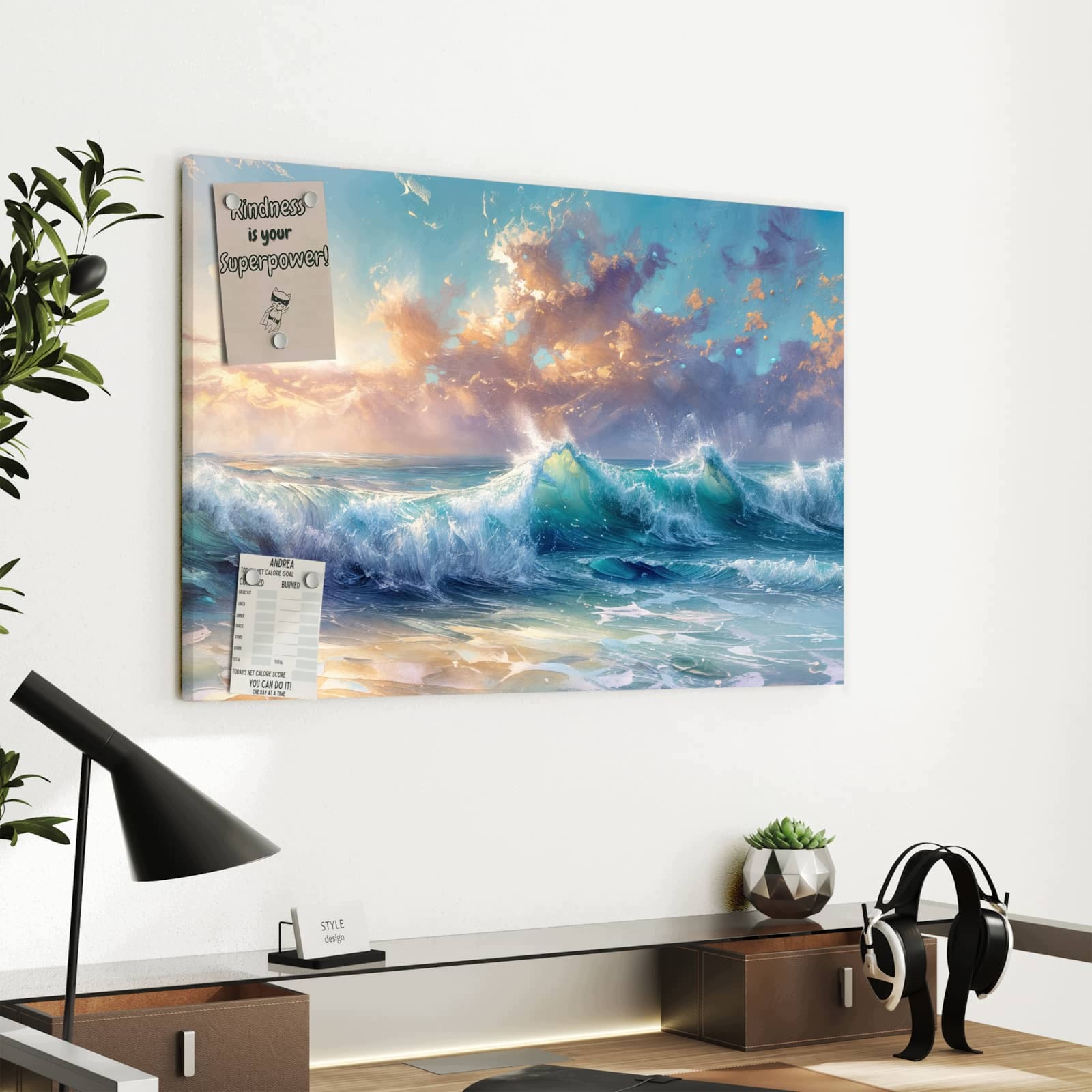Magnetická tabule – obraz na zeď Slunečník déšť | 60 × 40 cm