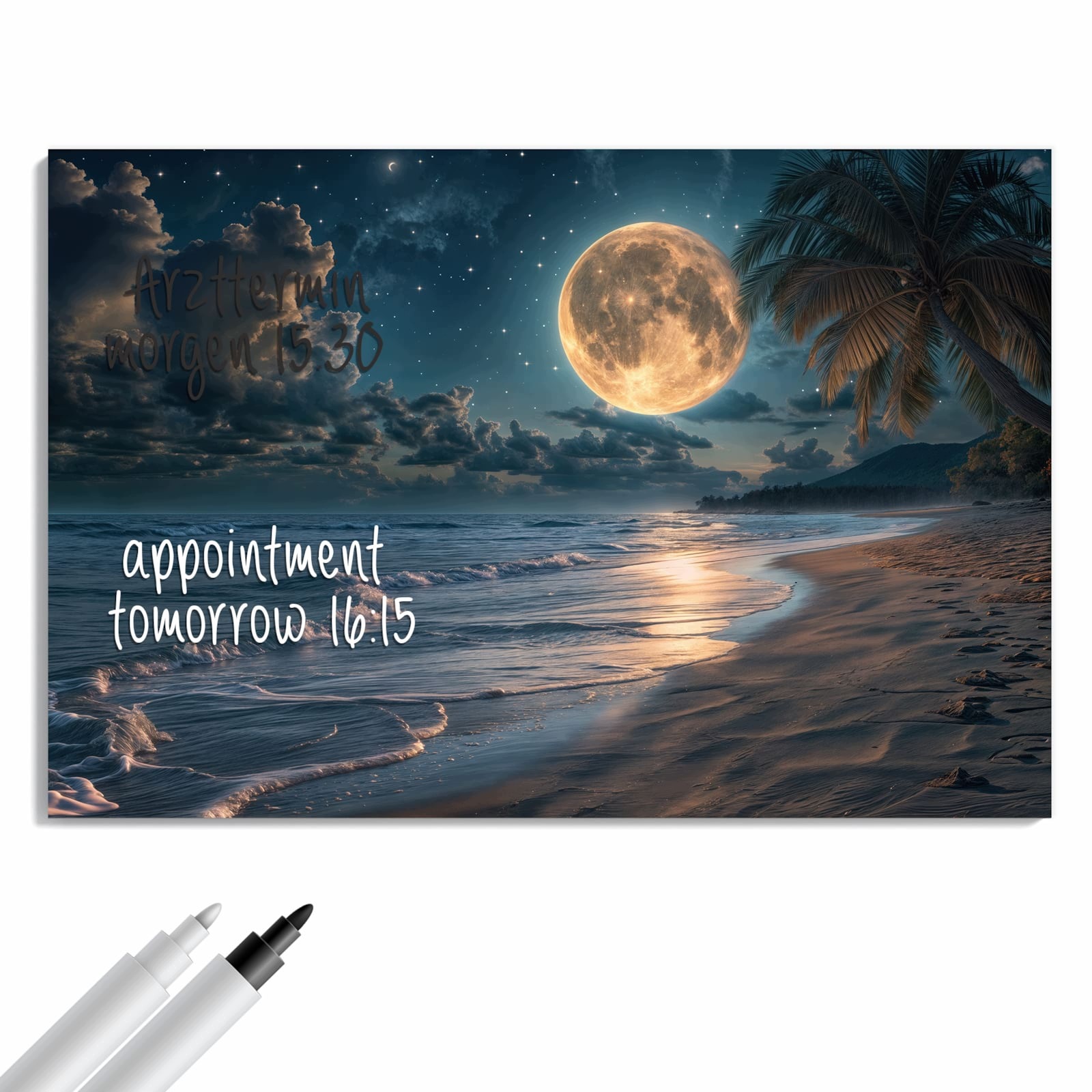 Magnetická tabule – obraz na zeď Měsíční noc na pláži | 90 × 60 cm
