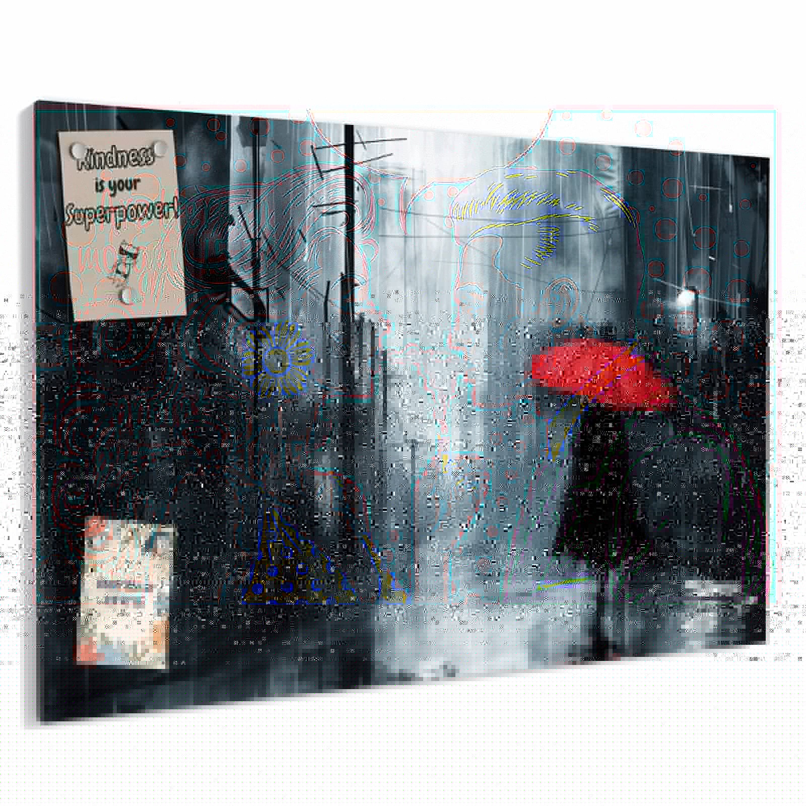 Magnetická tabule – obraz na zeď Slunečník déšť | 90 × 60 cm
