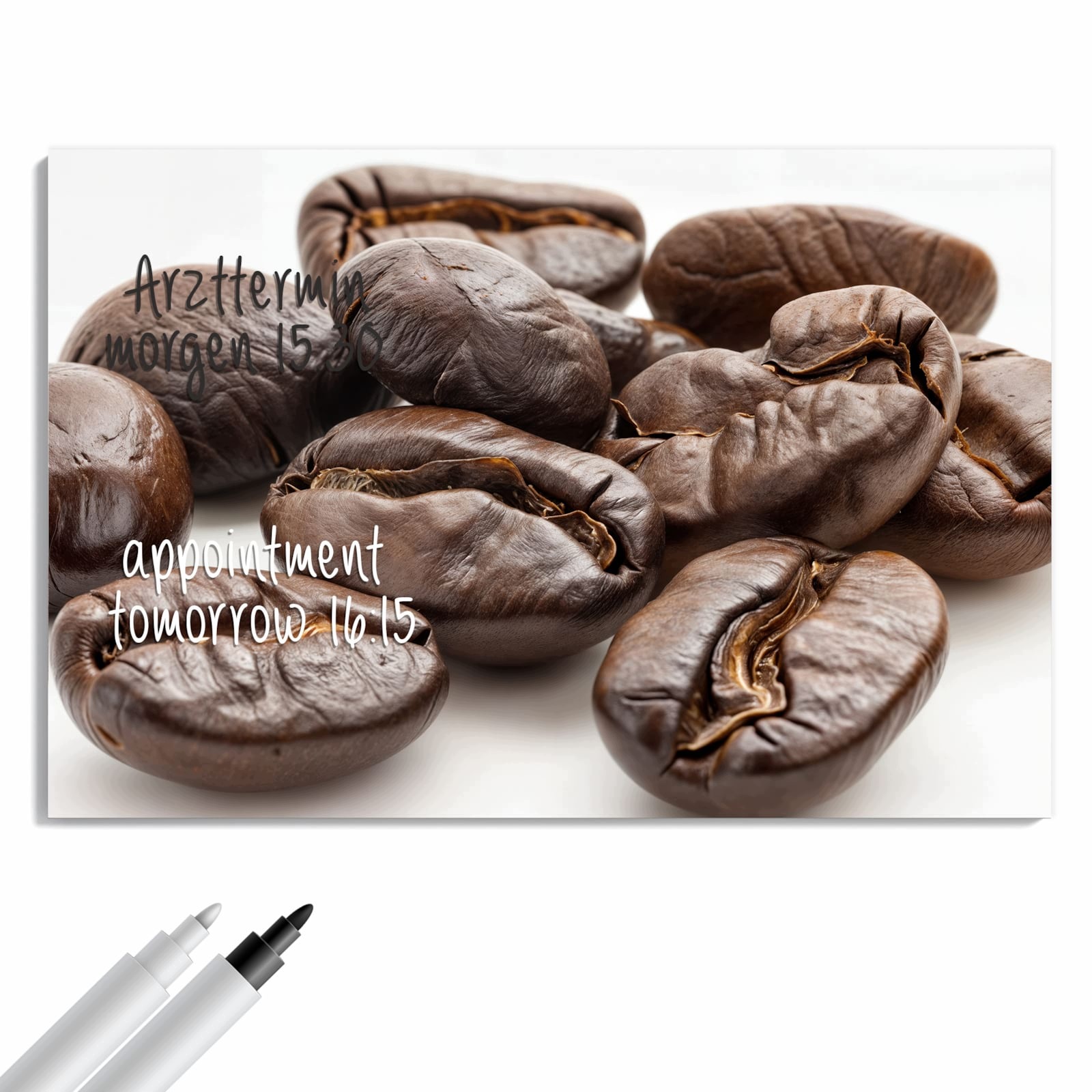 Magnetická tabule – obraz na zeď Tiché zátiší se zrnky kávy | 60 × 40 cm