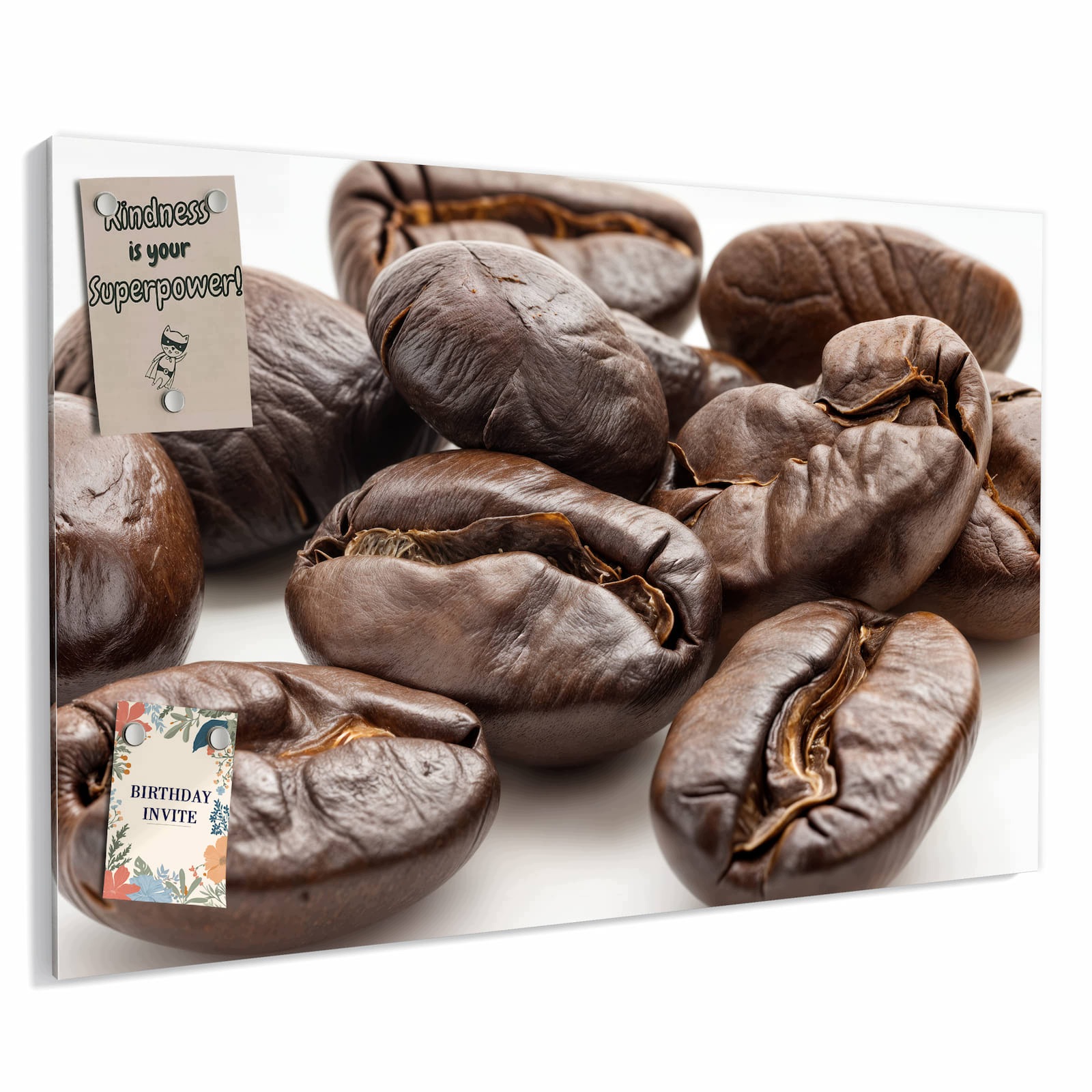 Magnetická tabule – obraz na zeď Tiché zátiší se zrnky kávy | 60 × 40 cm