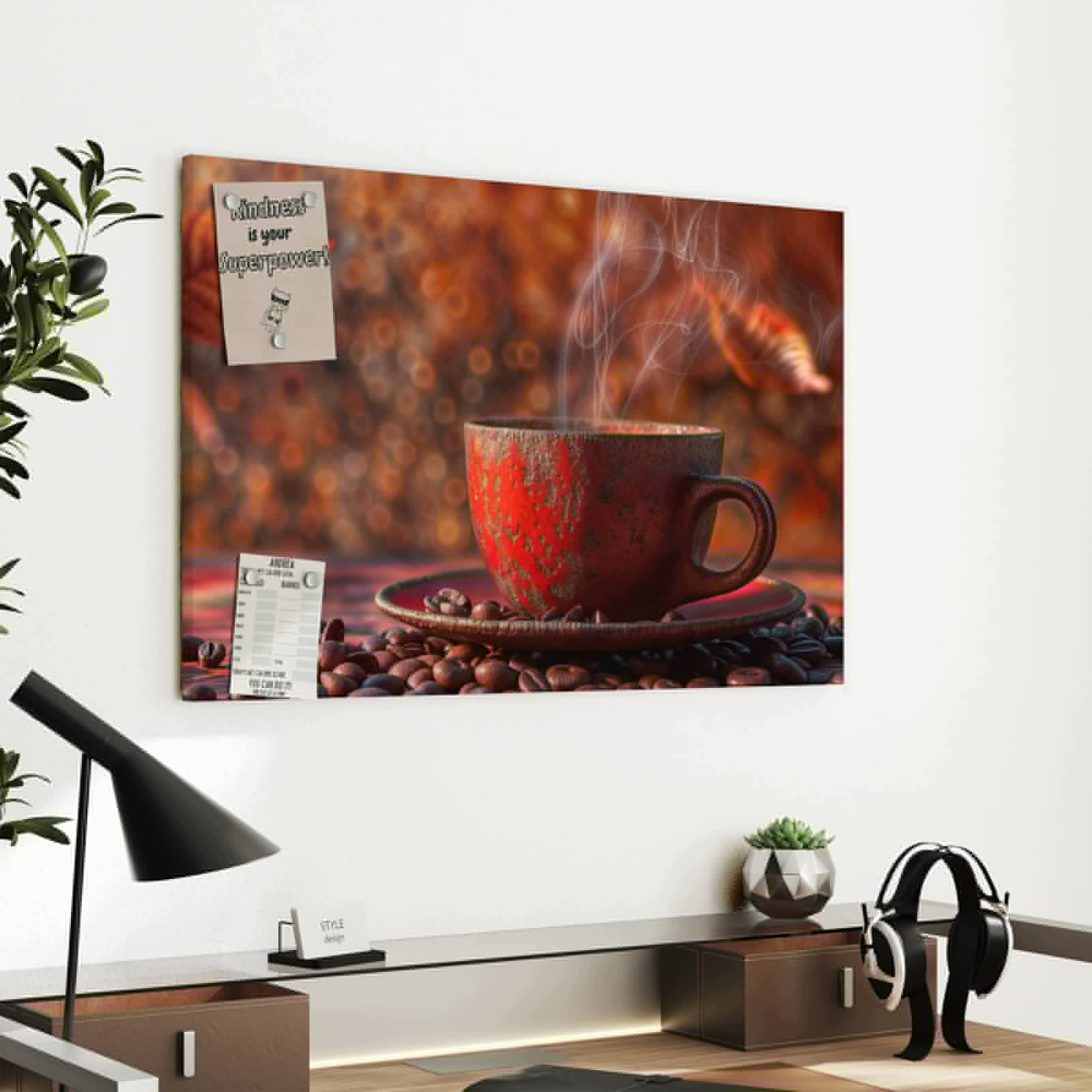 Magnetická tabule – obraz na zeď Šálek kávy podzim | 60 × 40 cm