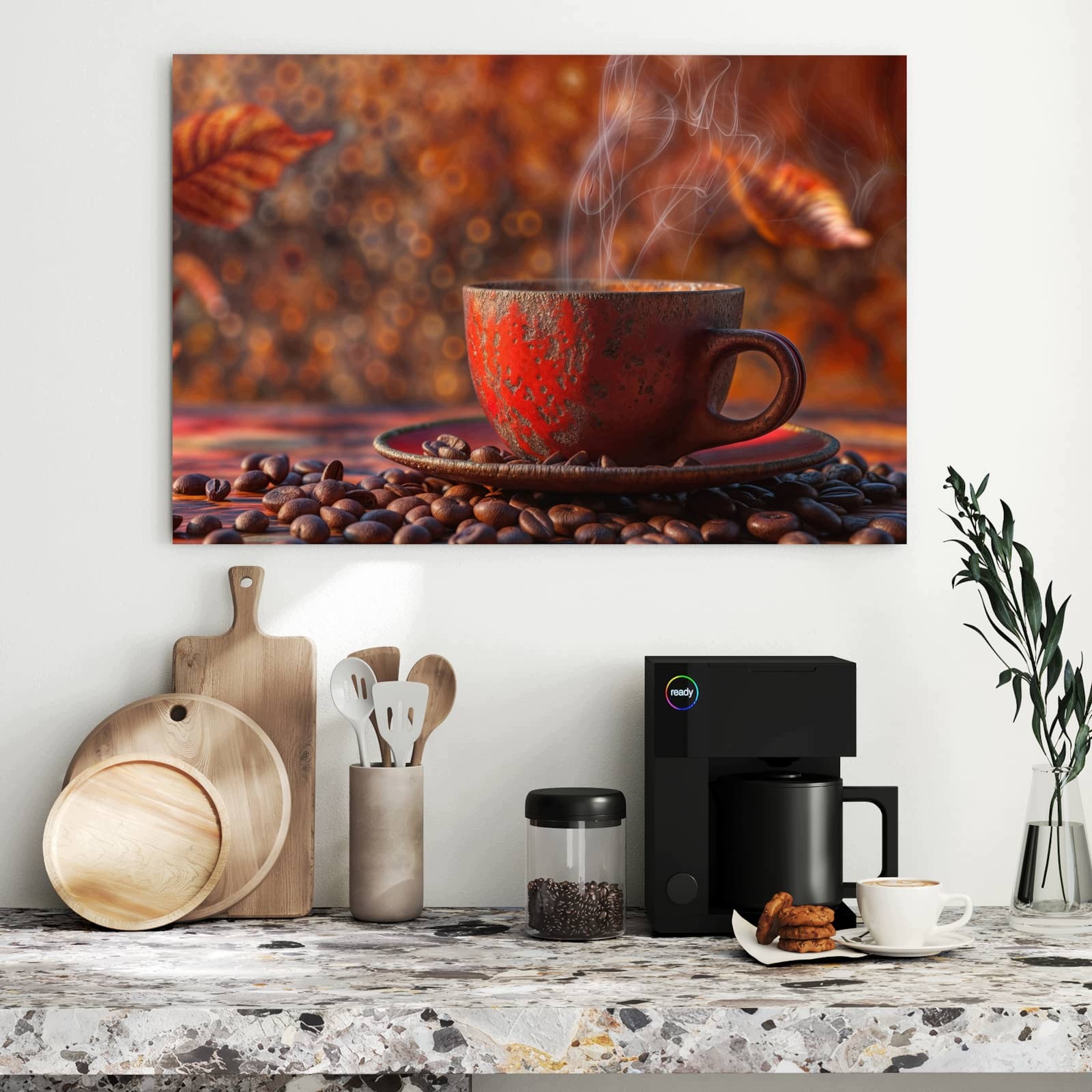 Magnetická tabule – obraz na zeď Šálek kávy podzim | 90 × 60 cm