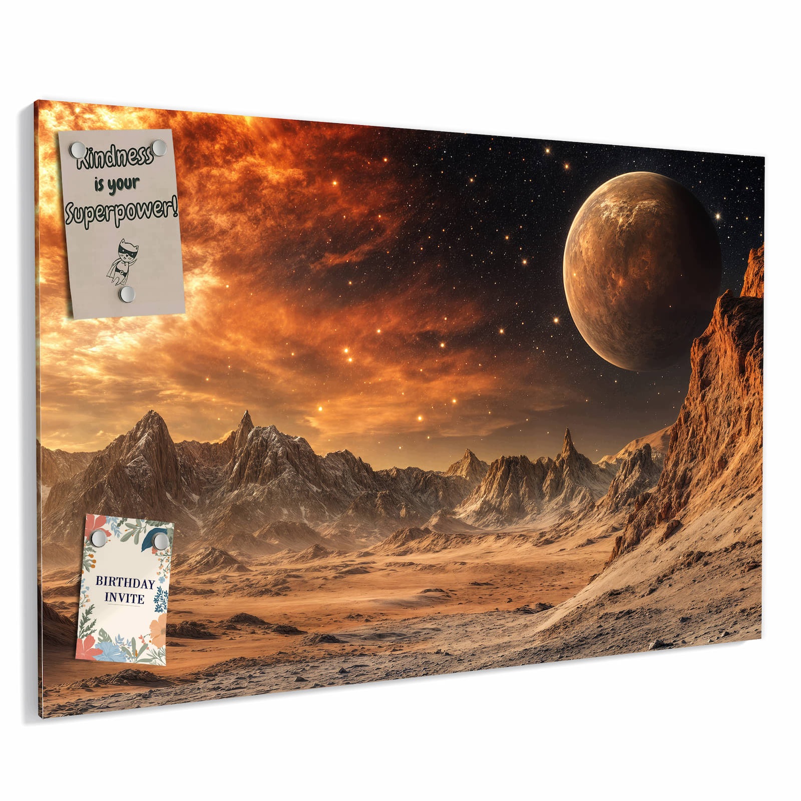 Magnetická tabule – obraz na zeď Cizí planeta | 90 × 60 cm