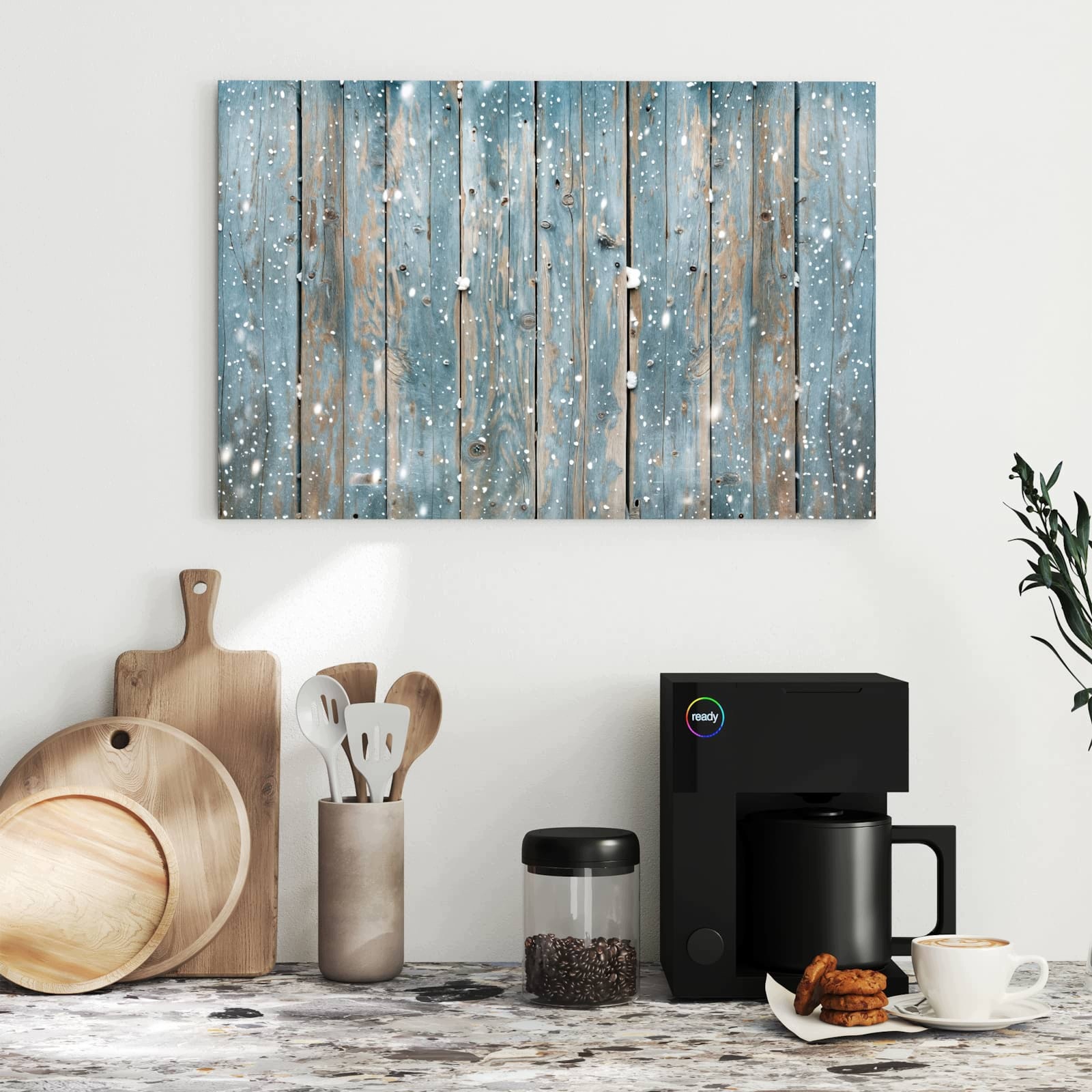 Magnetická tabule – obraz na zeď Dřevo sníh | 60 × 40 cm