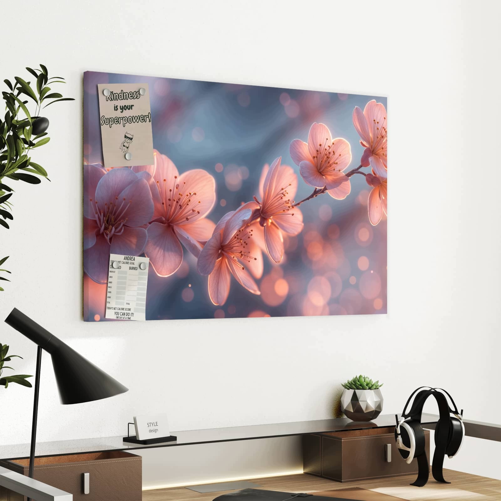Magnetická tabule – obraz na zeď Kvetoucí větvička | 60 × 40 cm