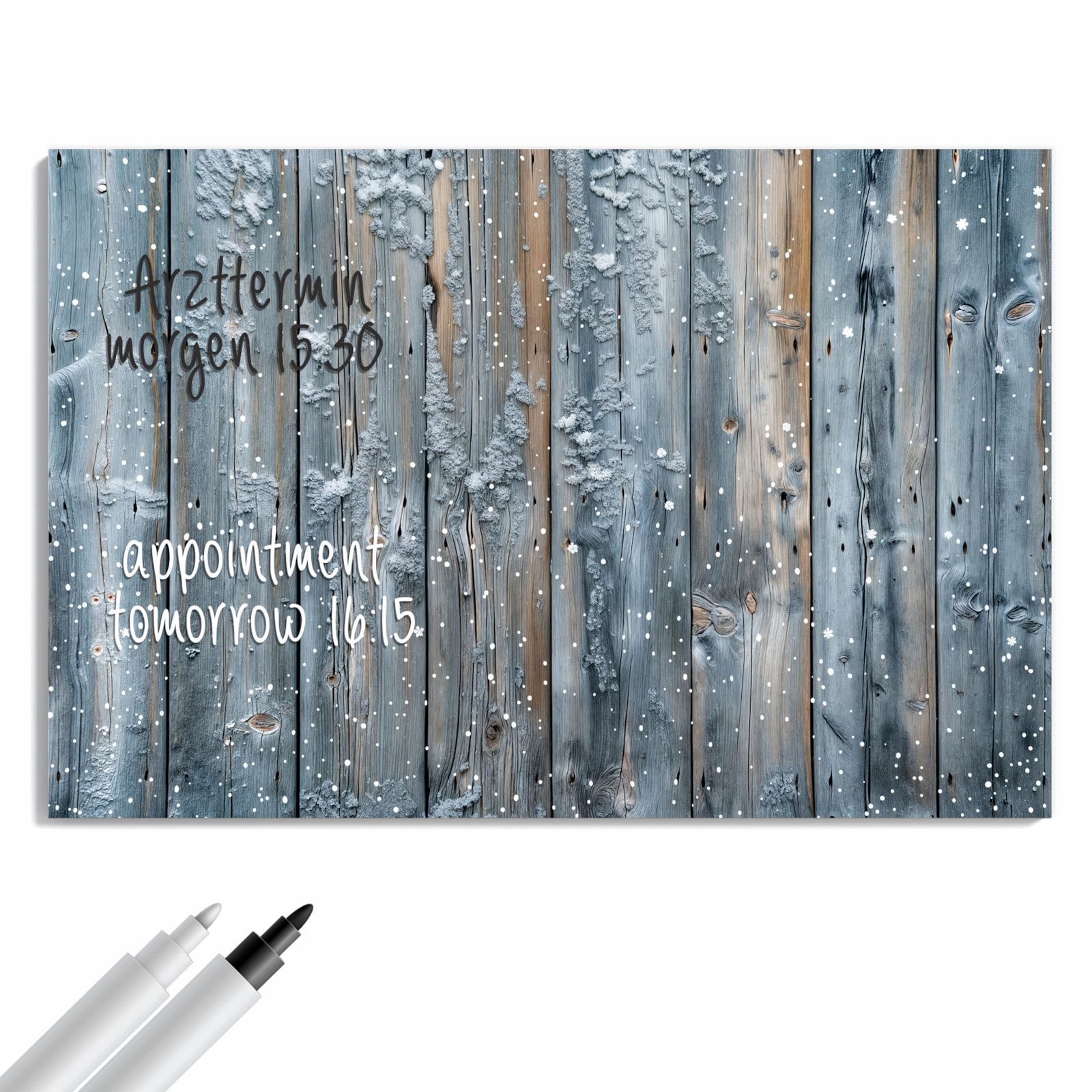 Magnetická tabule – obraz na zeď Zimní dřevěné panely | 90 × 60 cm