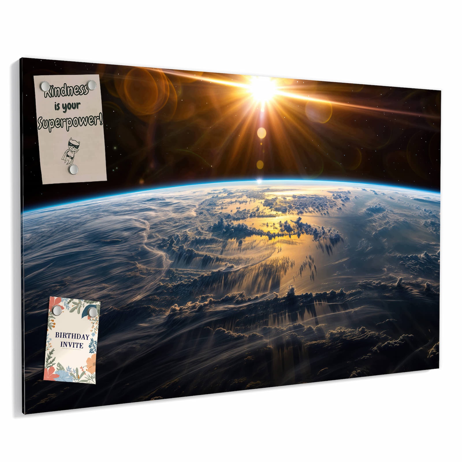 Magnetická tabule – obraz na zeď Východ slunce a Země | 90 × 60 cm