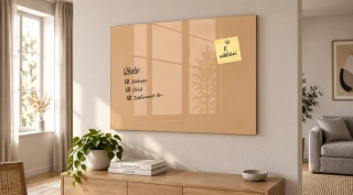 Skleněná magnetická tabule popisovatelná Karamelová